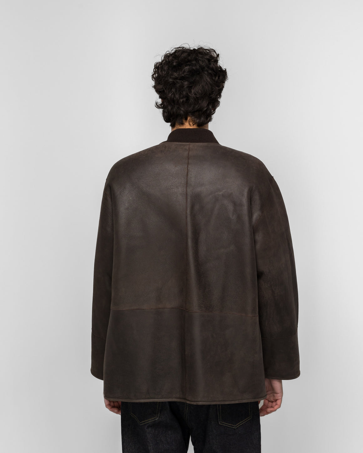 A.PRESSE - Mouton Car Club Snap Coat - Brown - UP THERE