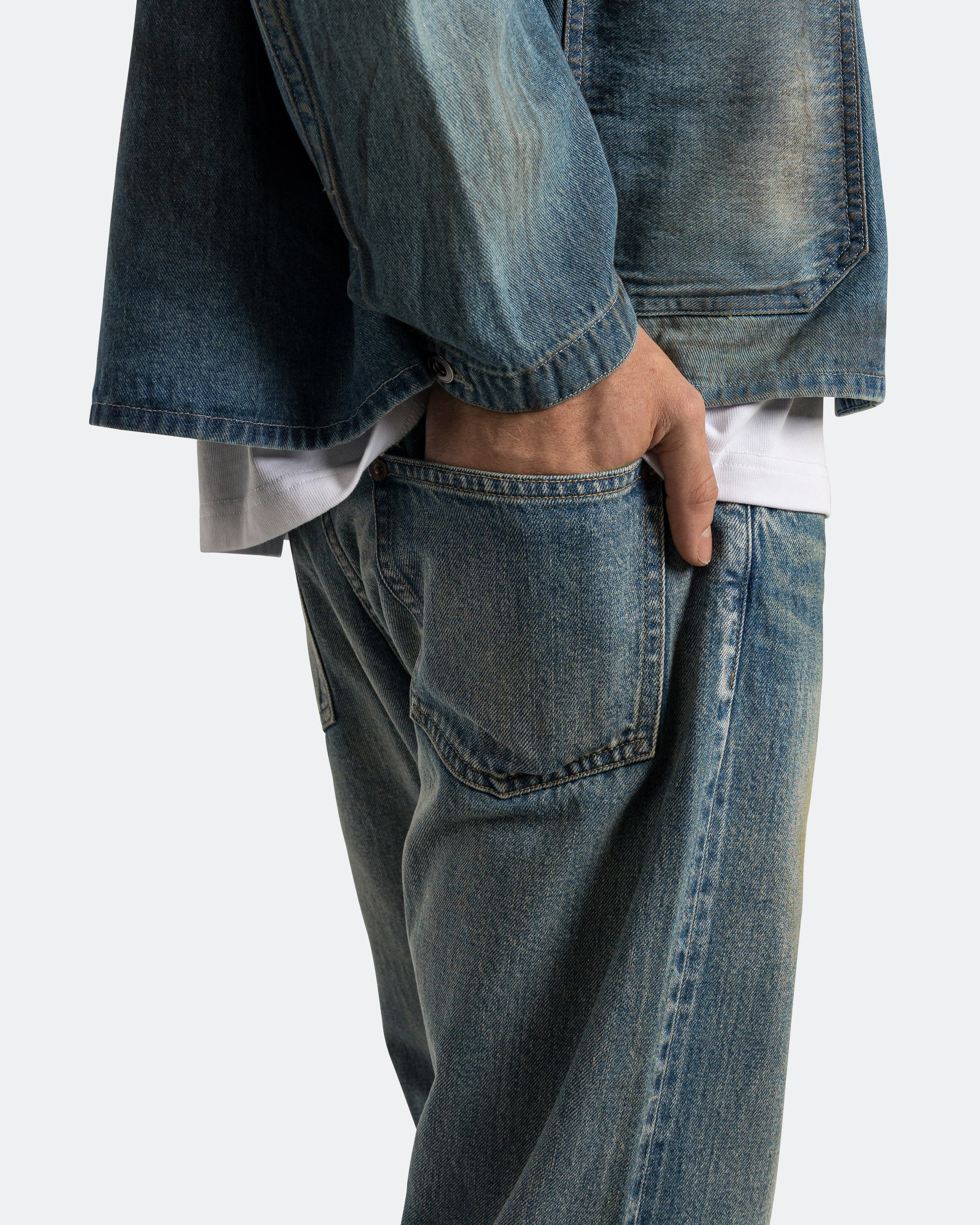 A.PRESSE - No.2 Washed Denim Pants - Indigo | UP THERE