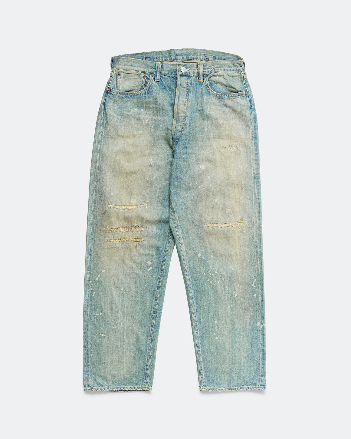 A.PRESSE - No.37 Washed Wide Denim Pants - Bleach - UP THERE