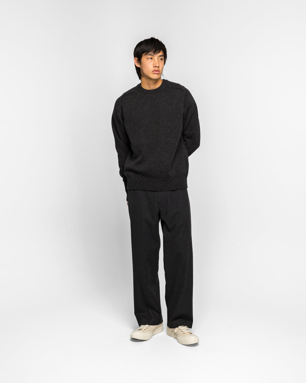 A.PRESSE - Pullover Sweater - Charcoal - UP THERE