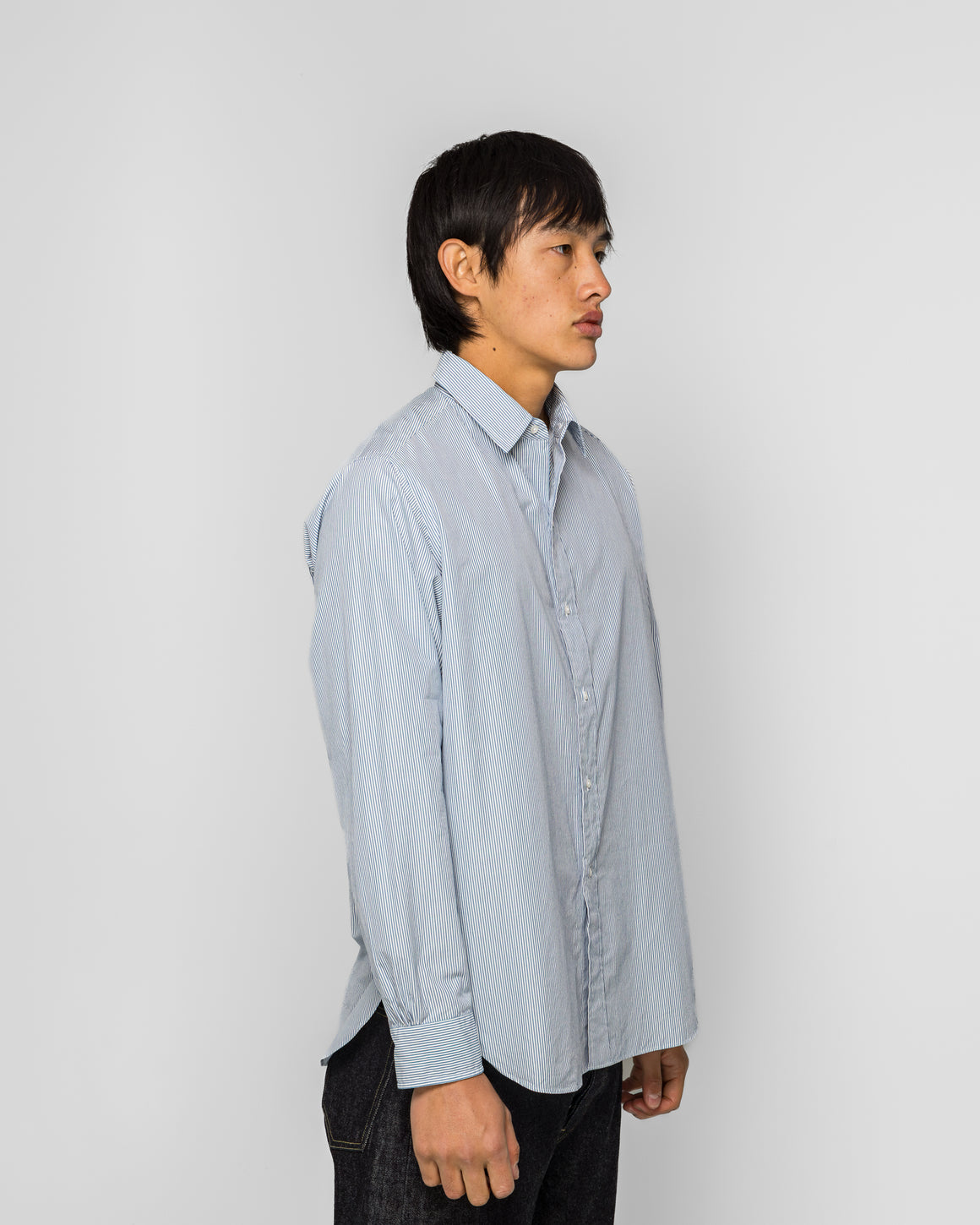 A.PRESSE - Regular Collar Shirt - Navy - UP THERE