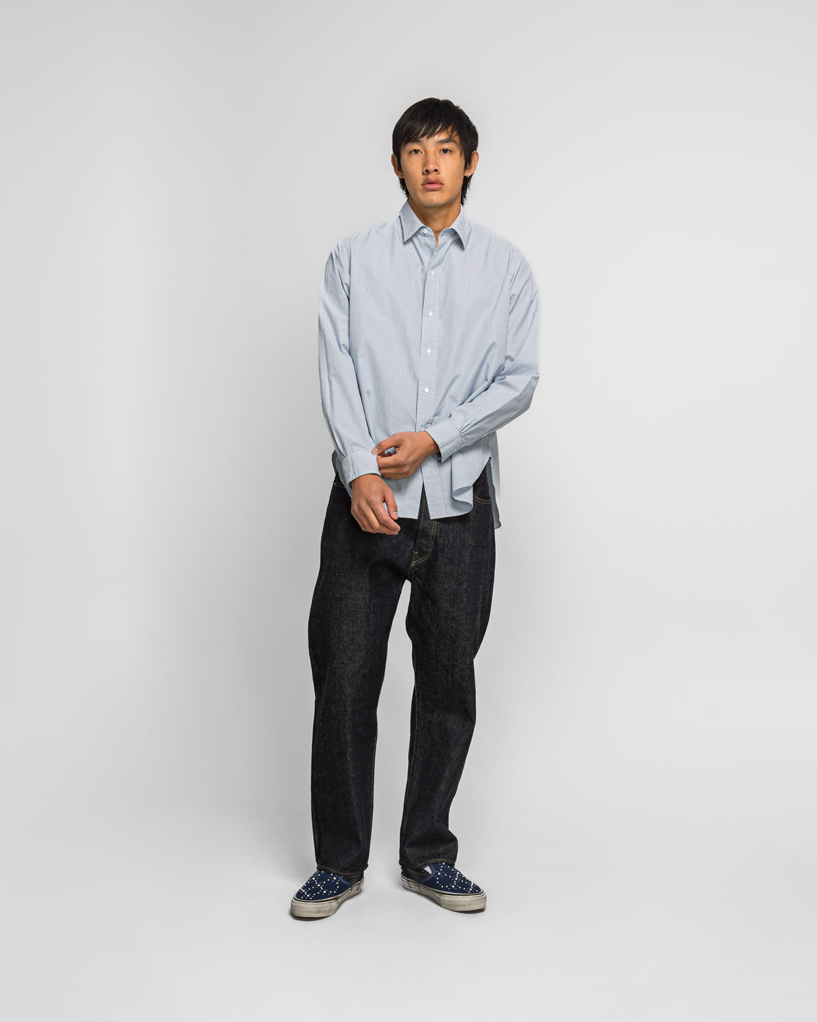 A.PRESSE - Regular Collar Shirt - Navy - UP THERE