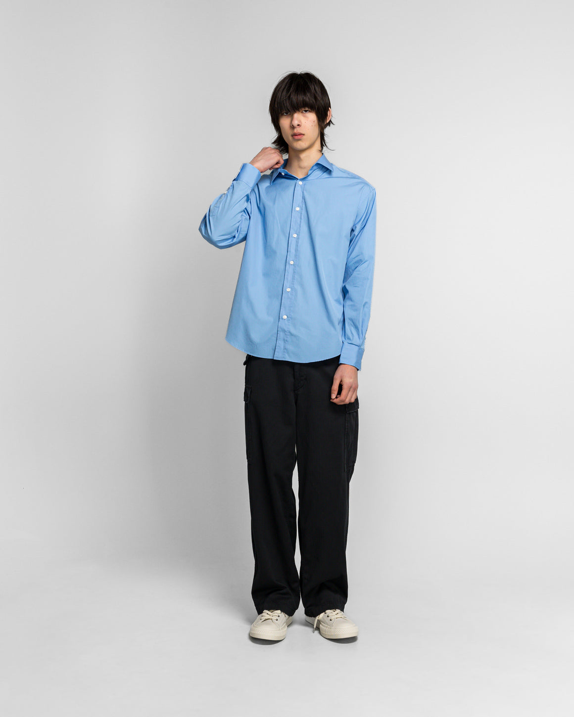 A.PRESSE - Spread Collar Shirts - Sax - UP THERE