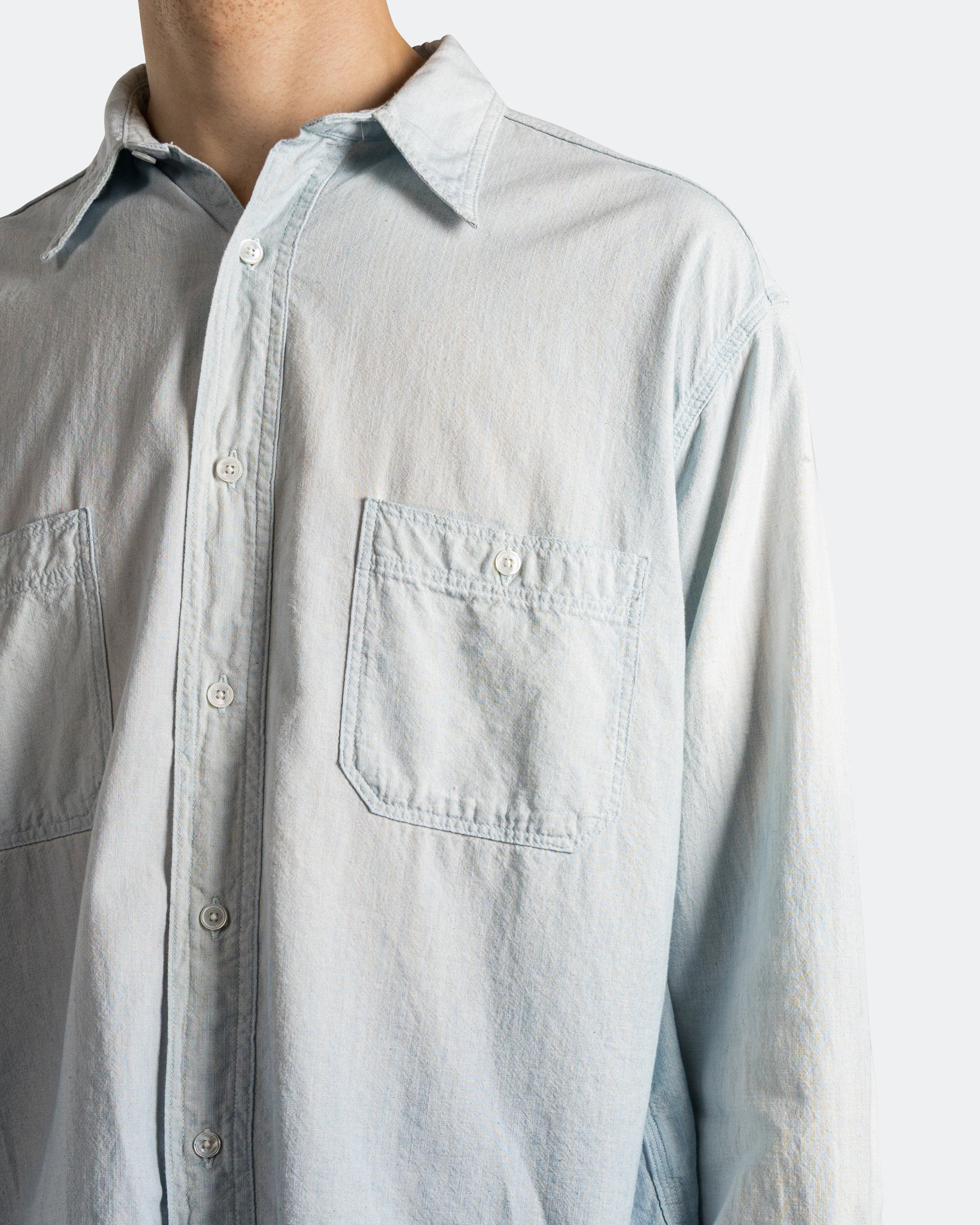 A.PRESSE - Vintage Chambray Shirt - Bleach | UP THERE