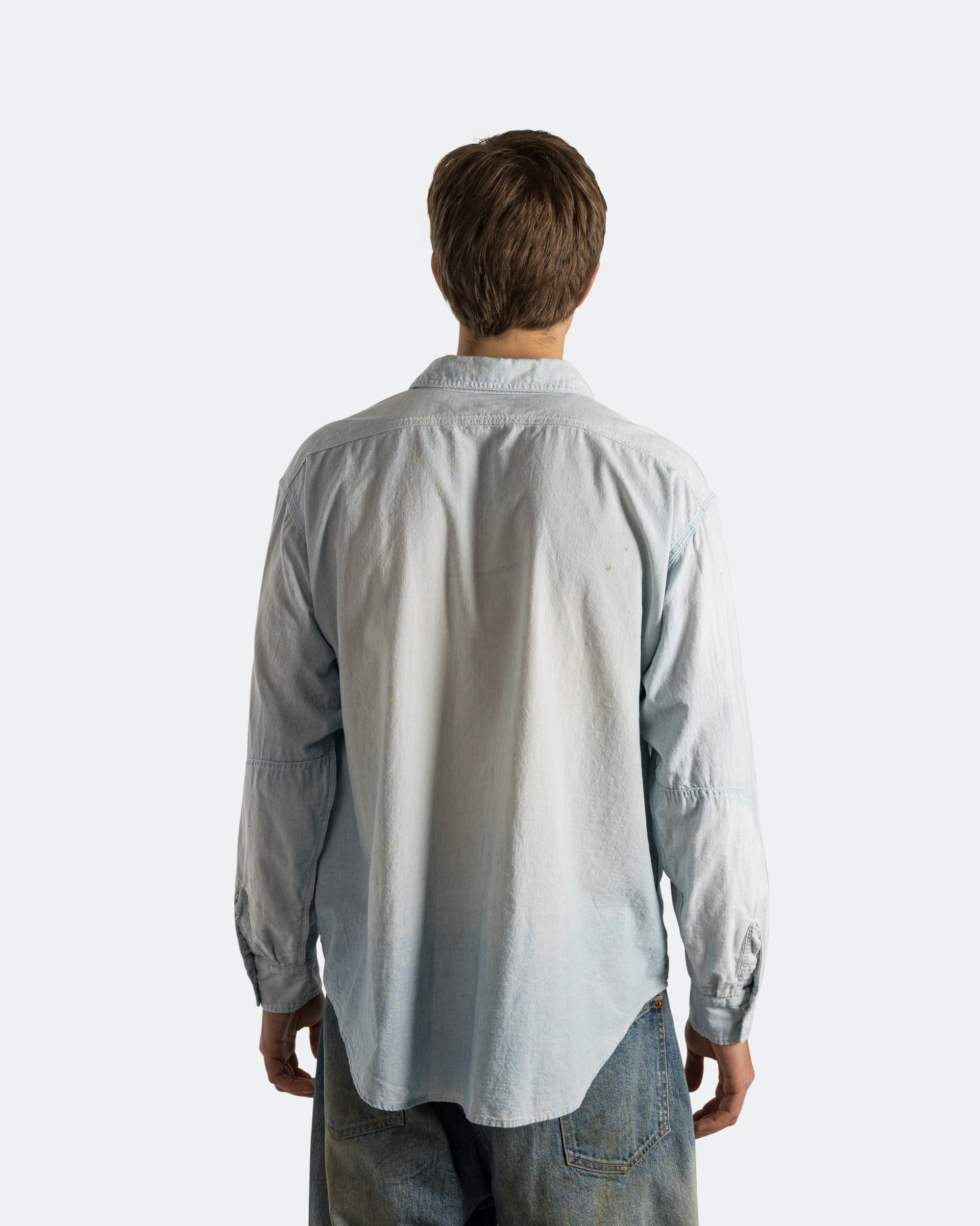 A.PRESSE - Vintage Chambray Shirt - Bleach | UP THERE