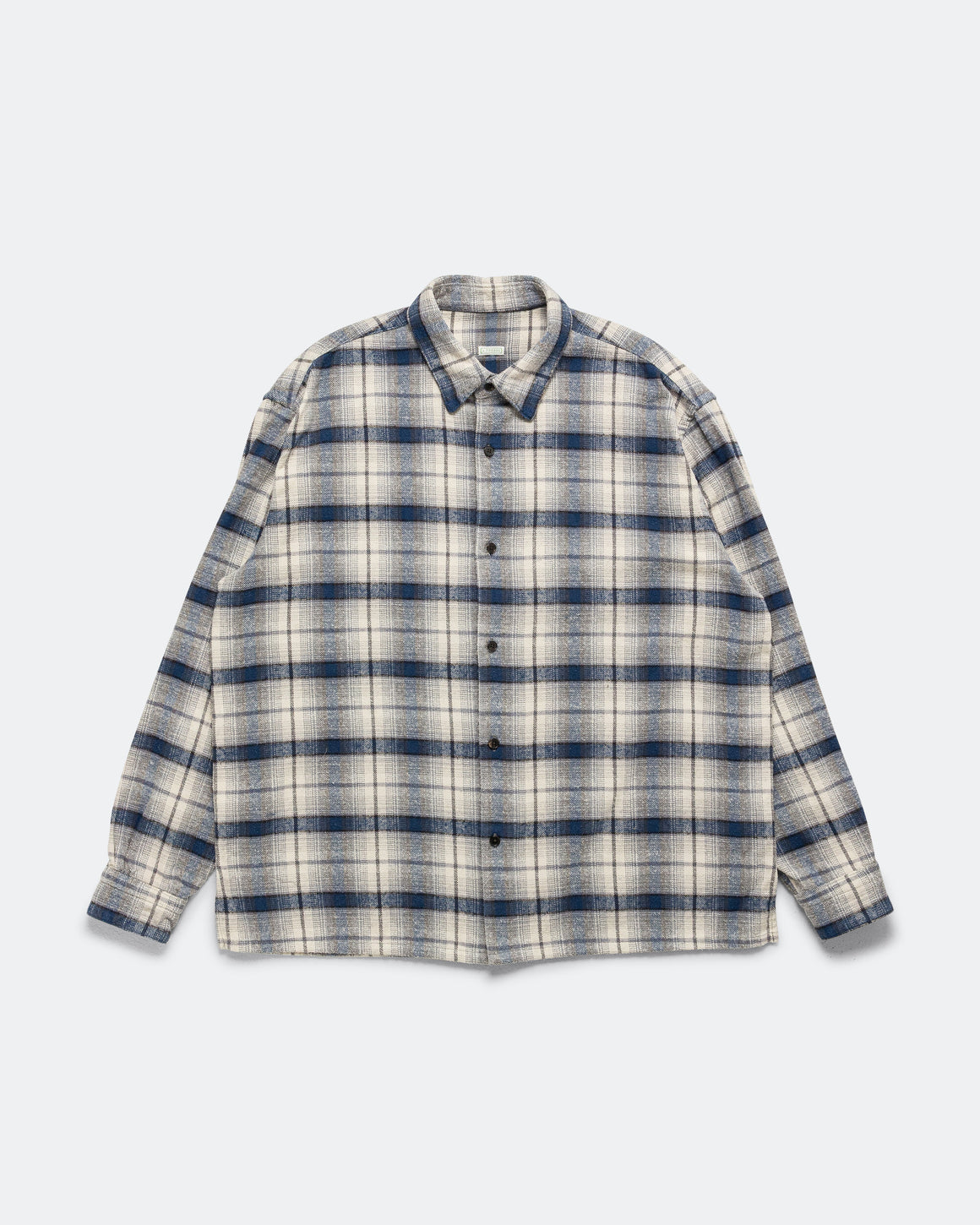 A.PRESSE - Vintage Cotton Silk Nep Twill Shirt - Navy - UP THERE
