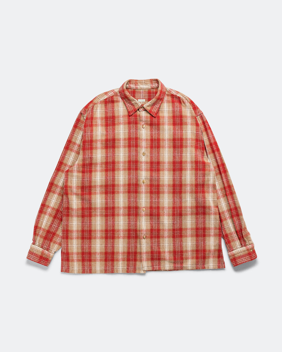 A.PRESSE - Vintage Cotton Silk Nep Twill Shirt - Red - UP THERE