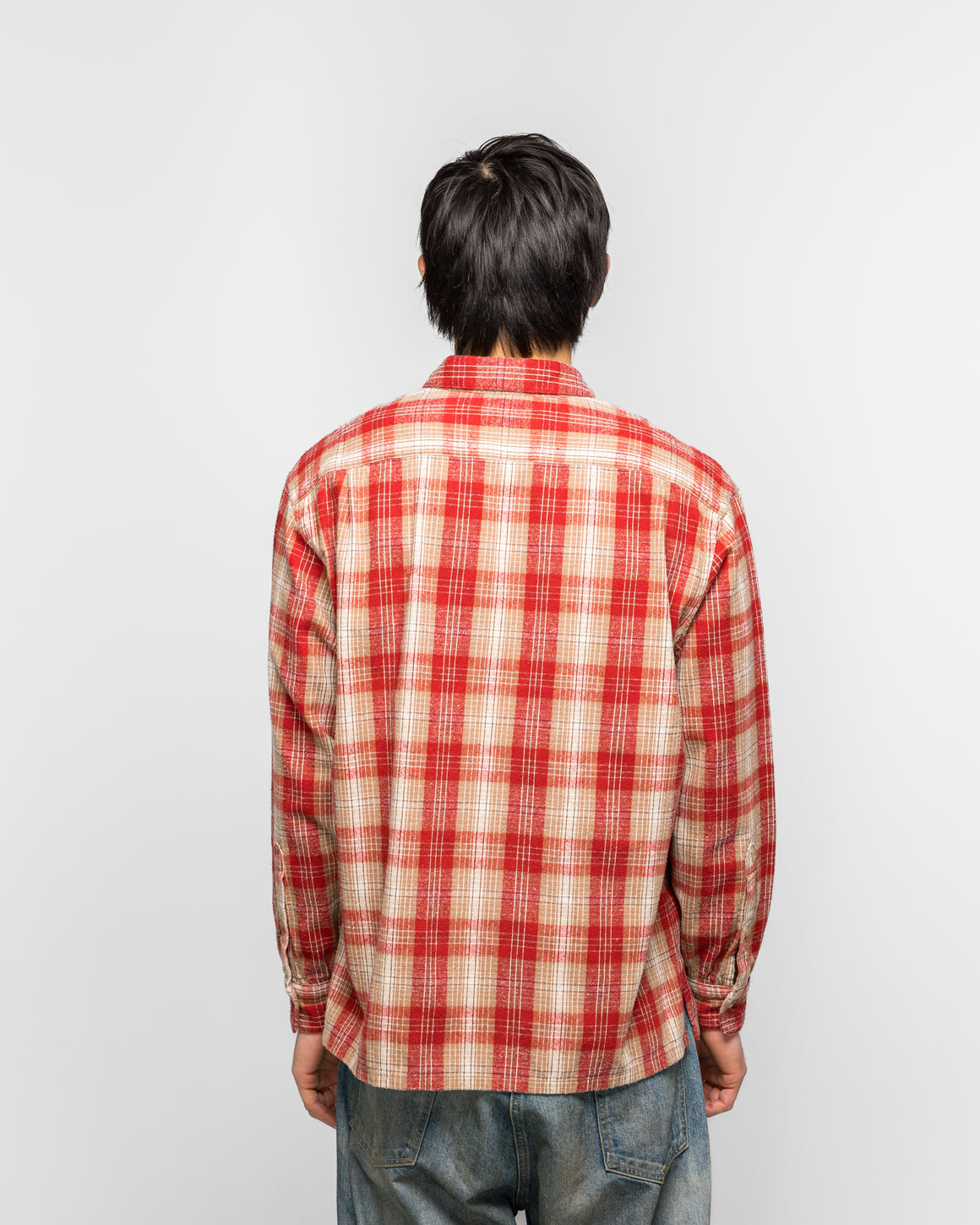 A.PRESSE - Vintage Cotton Silk Nep Twill Shirt - Red - UP THERE