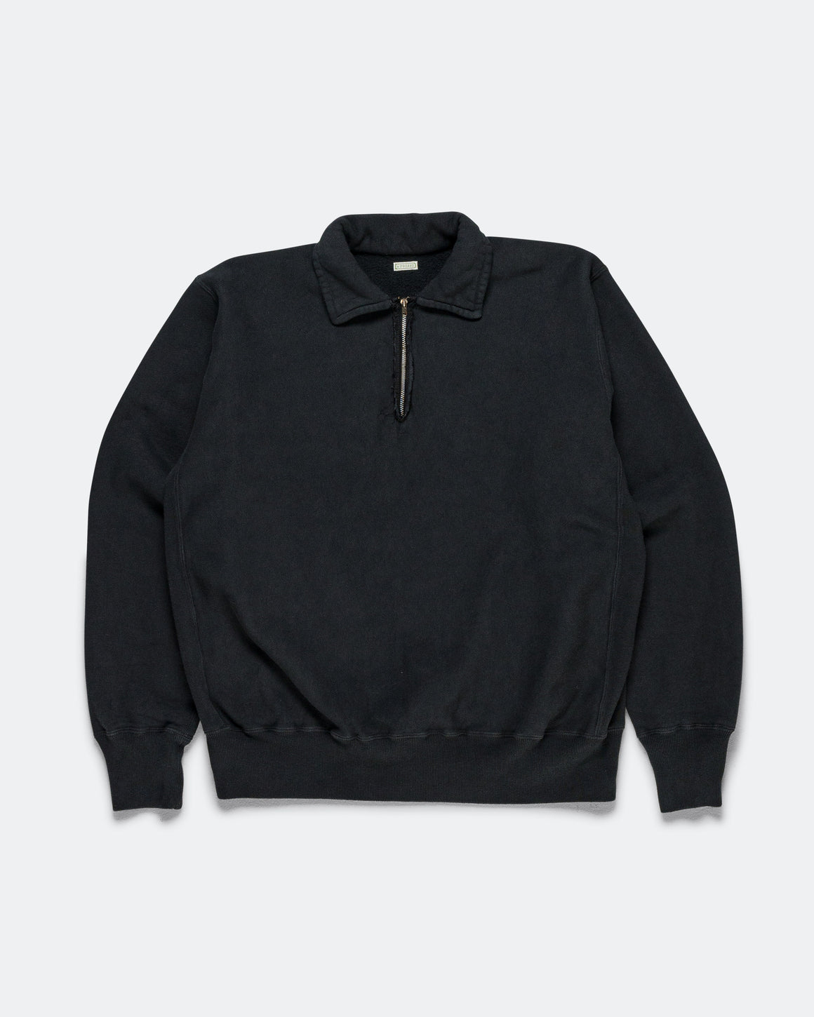 A.PRESSE - Vintage Half Zip Sweatshirt - Black - UP THERE