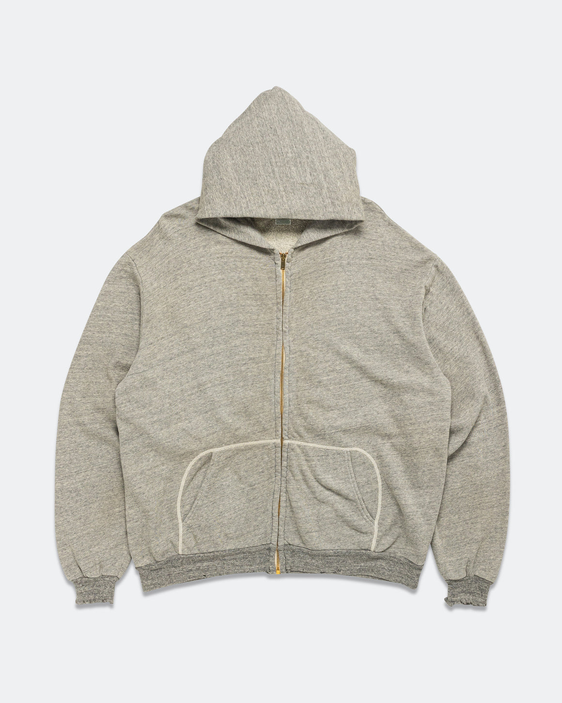 A.PRESSE - Vintage Light Weight Zip Sweat Hoodie - Grey - UP THERE