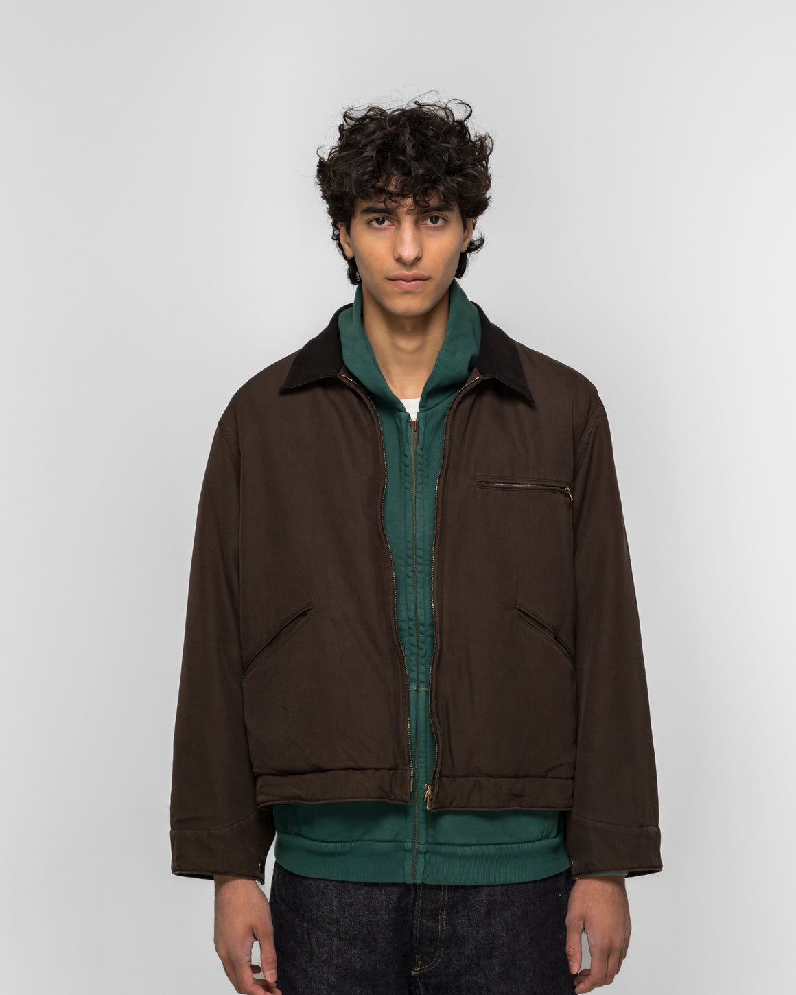 A.PRESSE - Vintage Silk Cotton Detroit Jacket - Brown - UP THERE