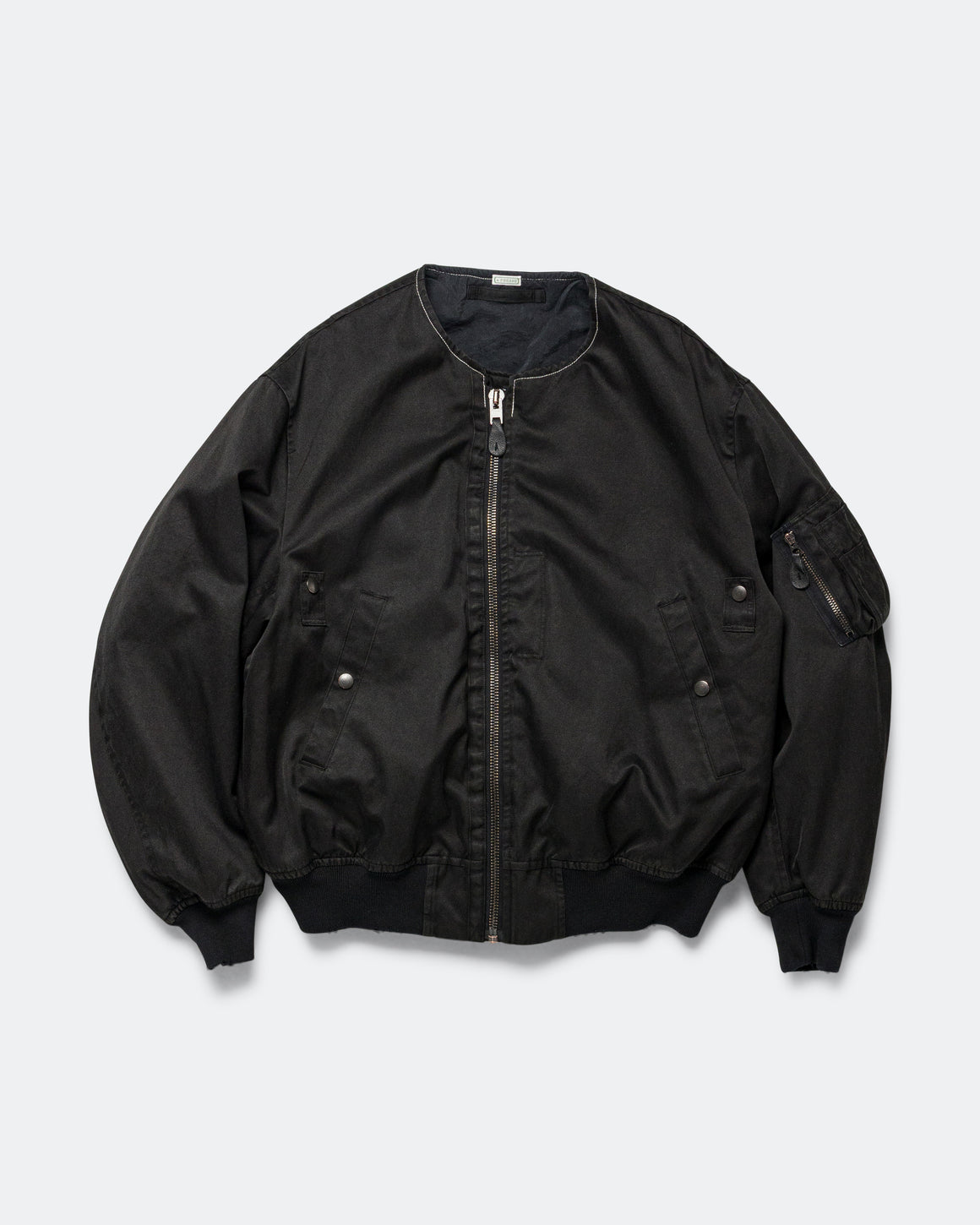 A.PRESSE - Vintage Silk Flight Custom Jacket - Black - UP THERE