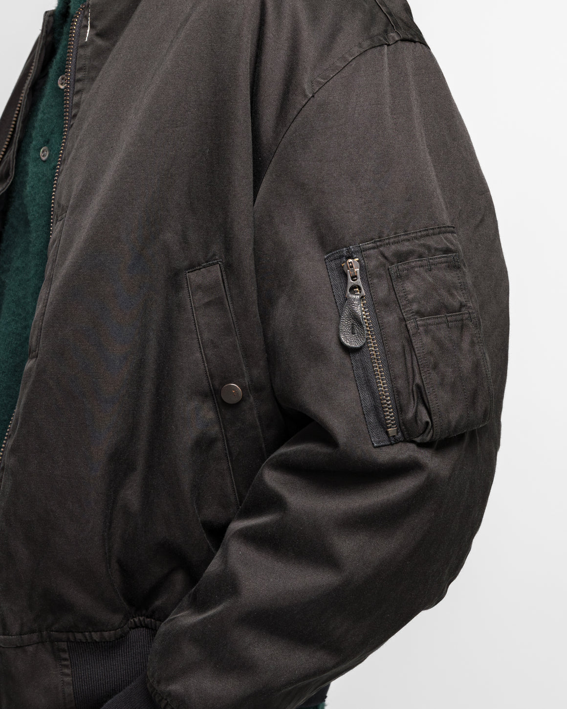 A.PRESSE - Vintage Silk Flight Custom Jacket - Black - UP THERE