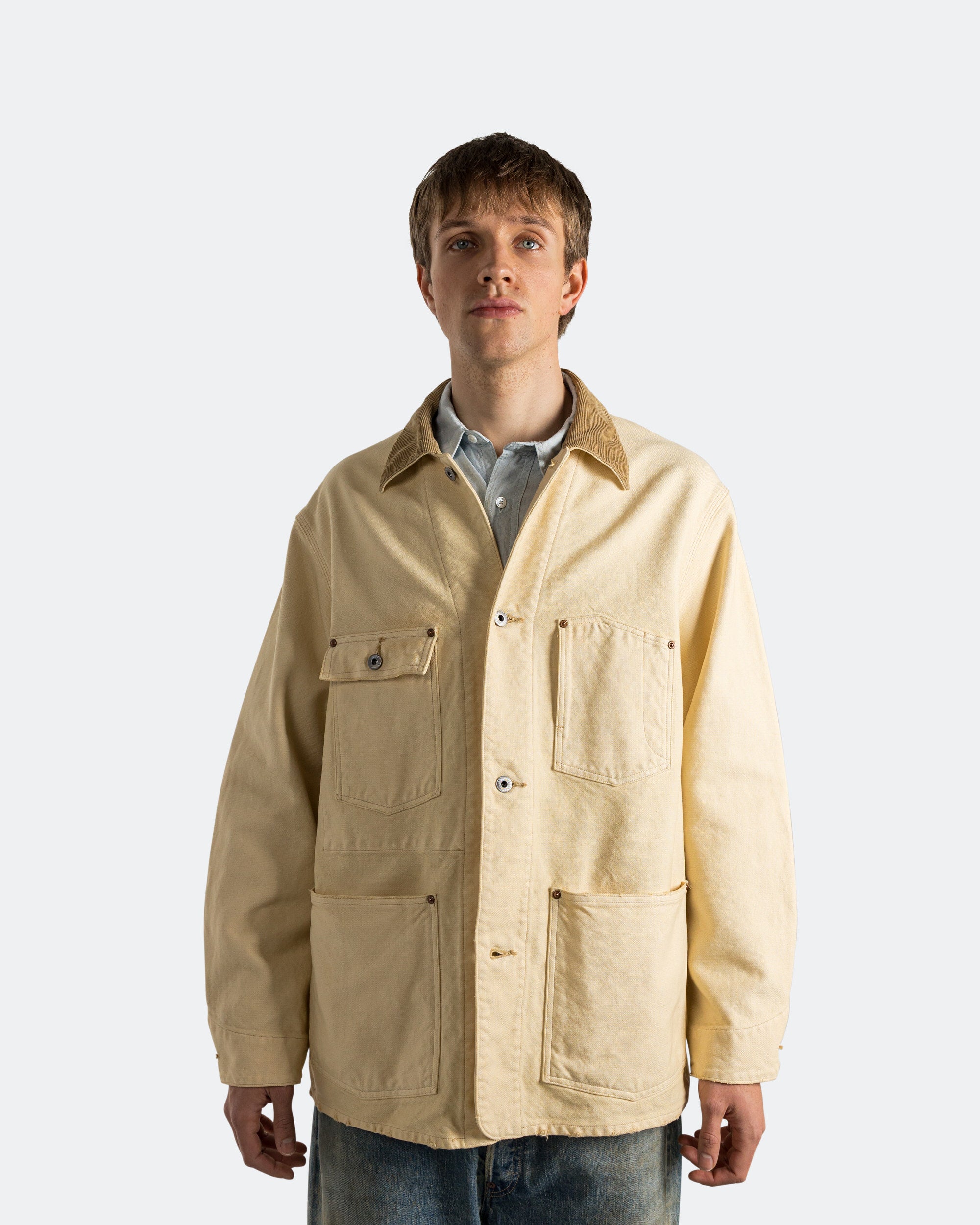 マ*オ様 A.PRESSE Silk Hemp Coverall Jacket A.PRESSE - Vintage Silk Hemp Coverall Jacket - Beige | UP THERE