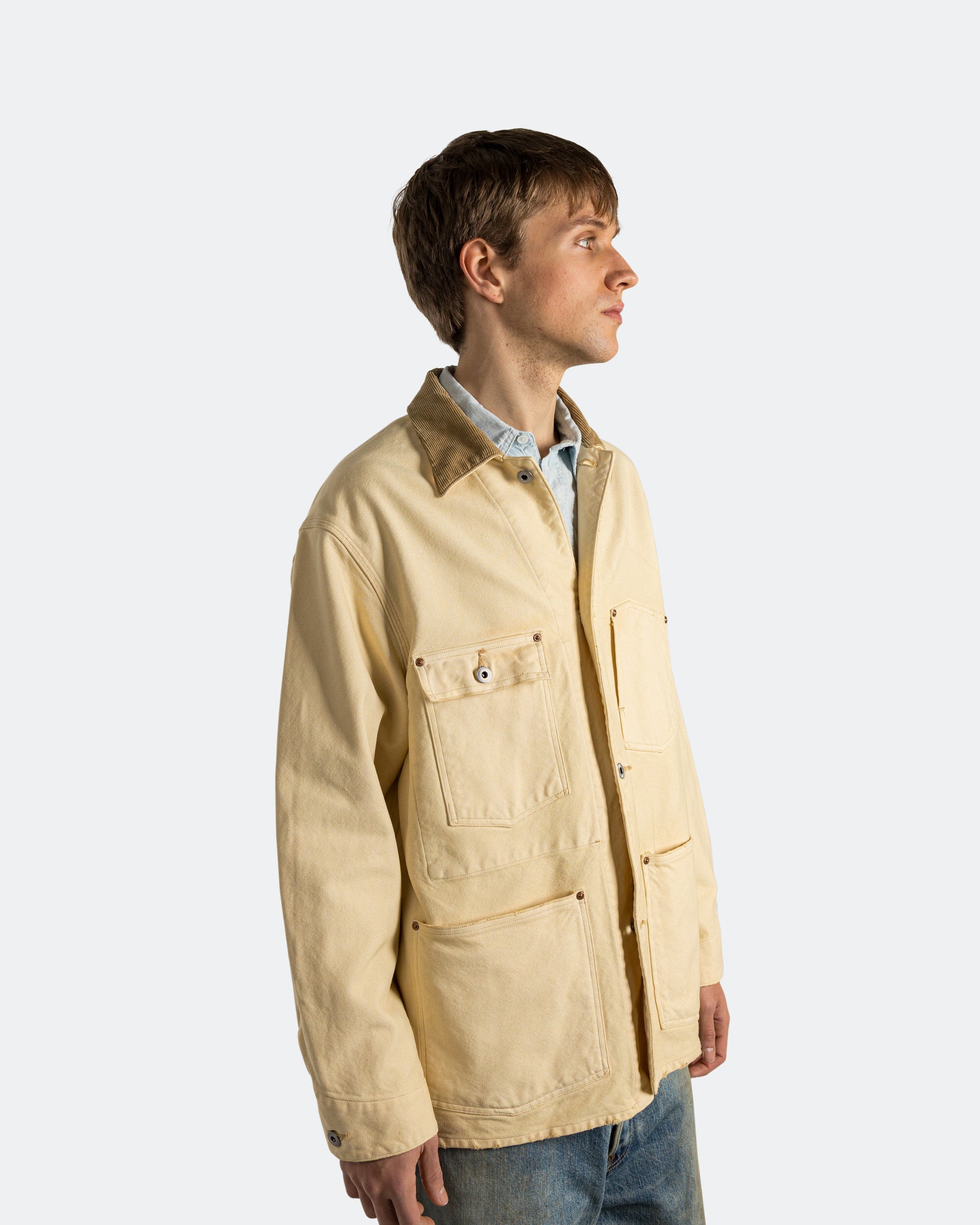 A.PRESSE - Vintage Silk Hemp Coverall Jacket - Beige | UP THERE