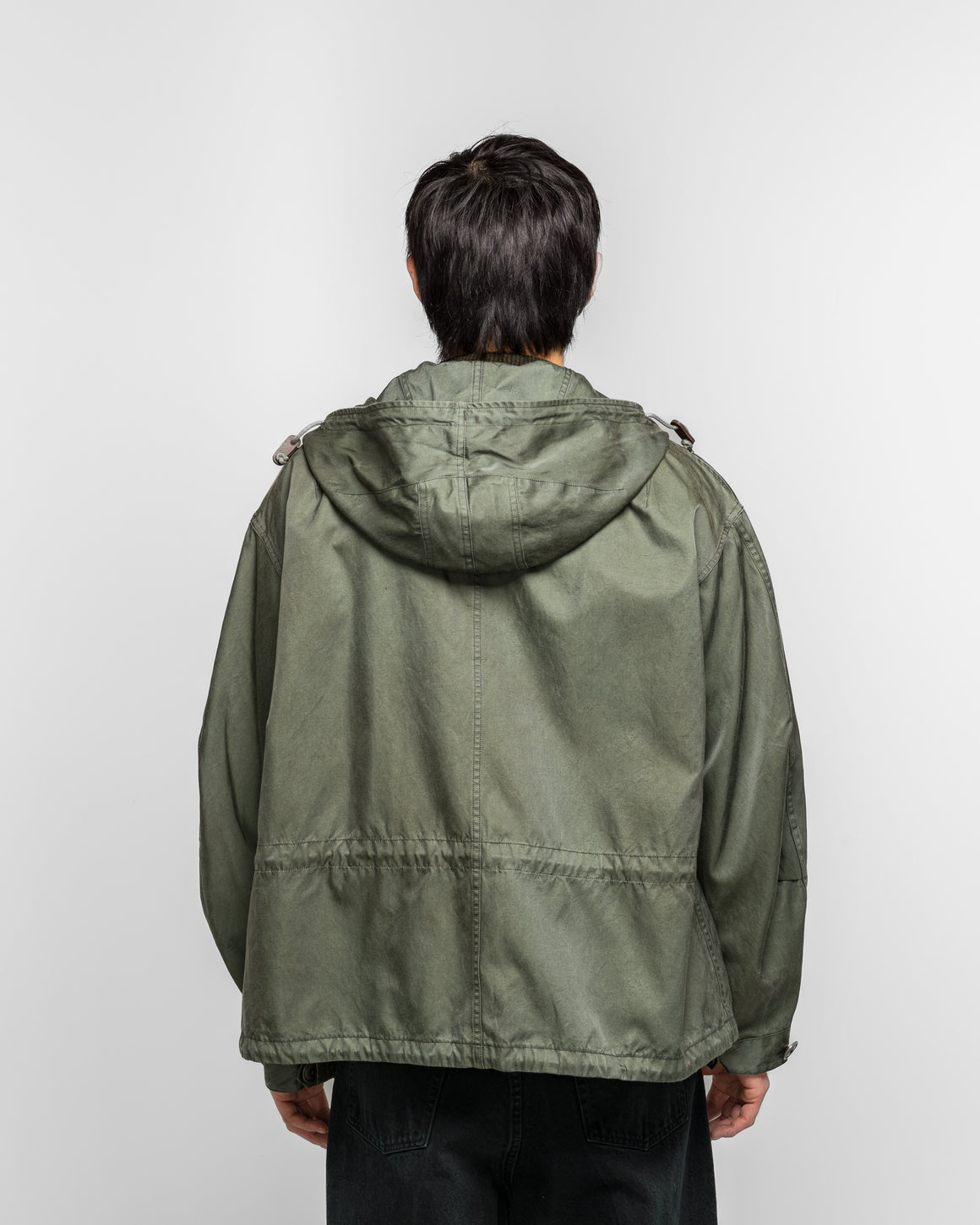 A.PRESSE - Vintage Silk Hoodie Jacket - Sage - UP THERE
