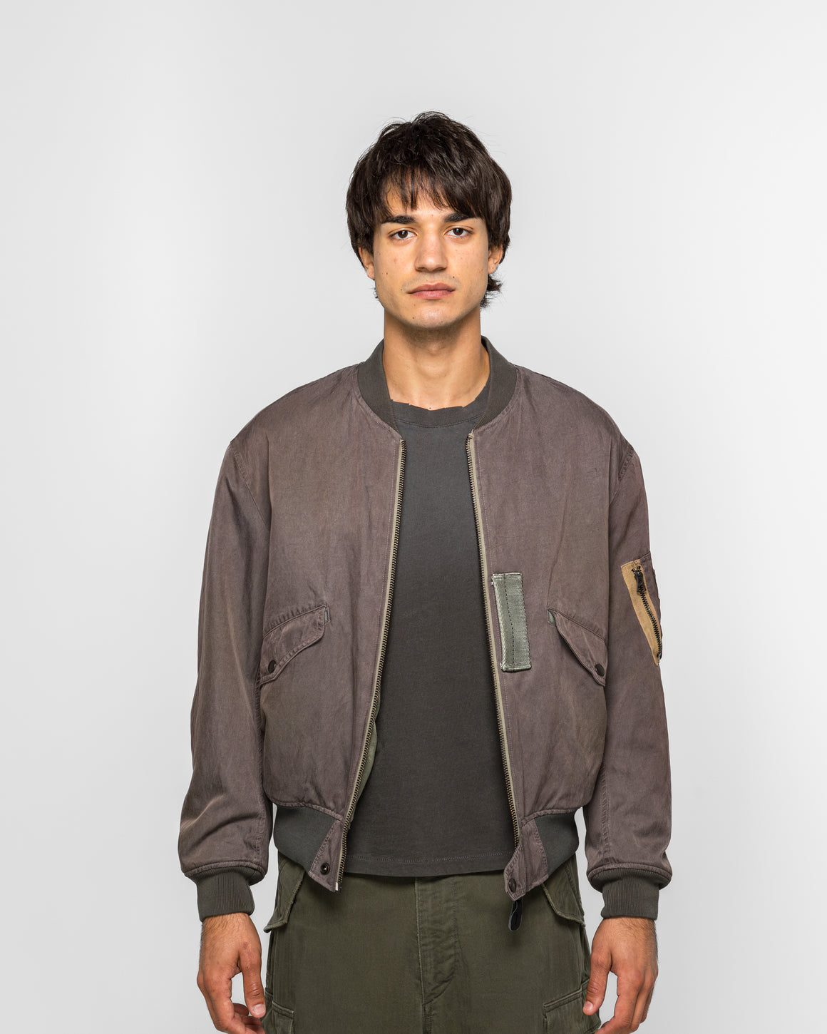 A.PRESSE - Vintage Silk L-2B Flight Jacket - Purple - UP THERE