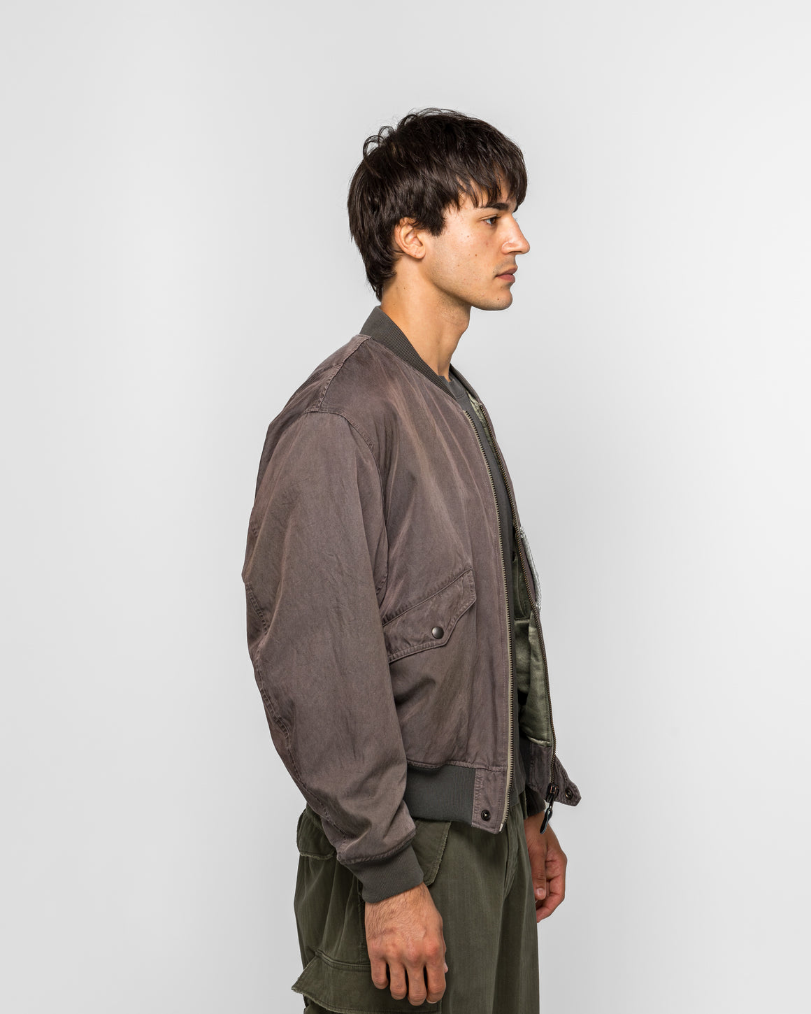 A.PRESSE - Vintage Silk L-2B Flight Jacket - Purple - UP THERE