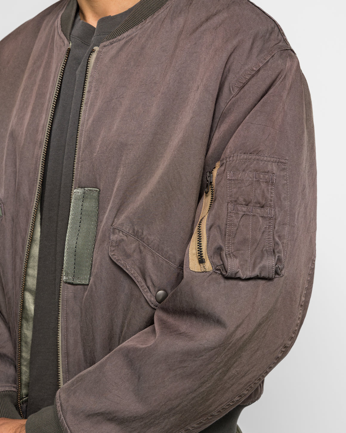 A.PRESSE - Vintage Silk L-2B Flight Jacket - Purple - UP THERE