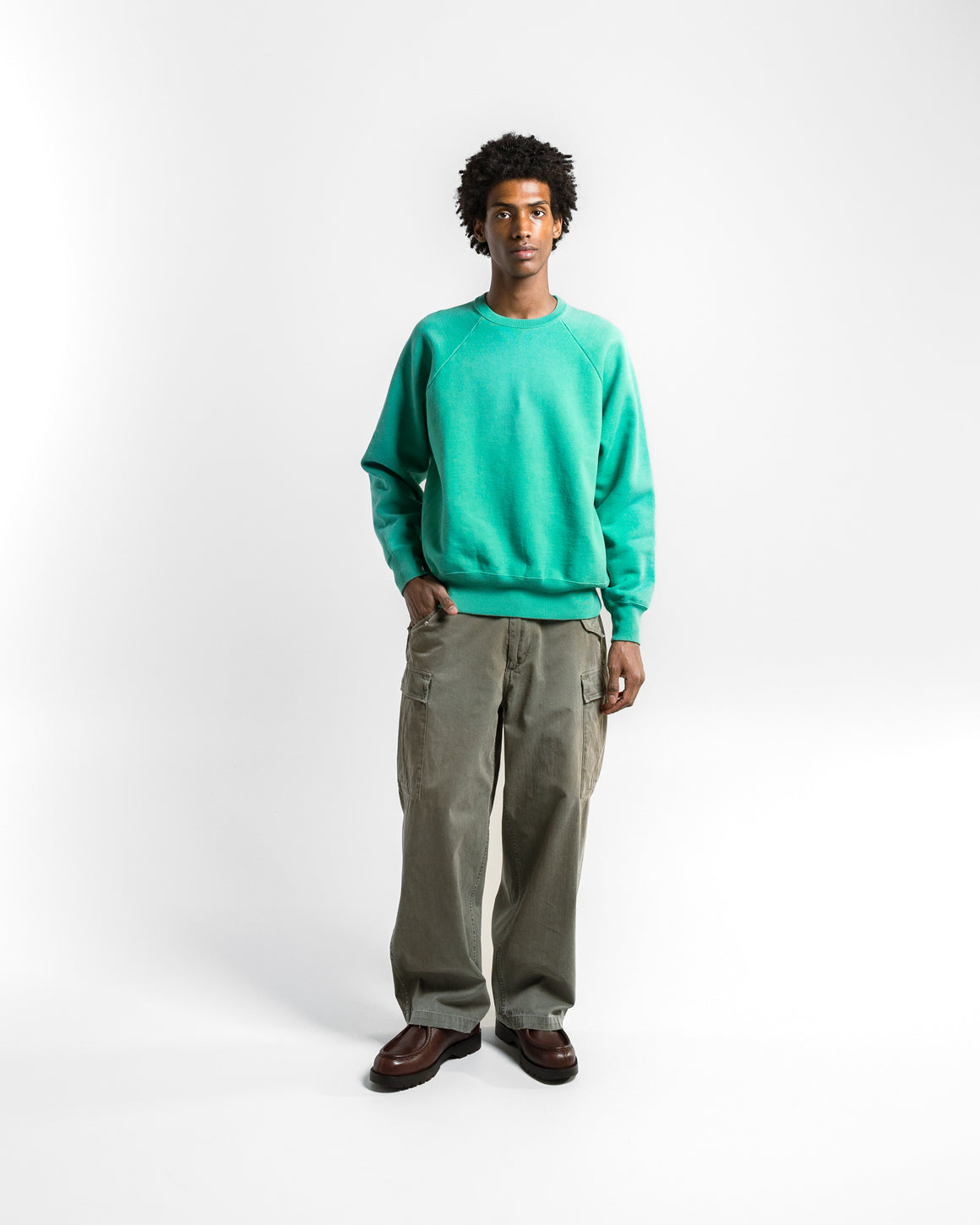 A.PRESSE - Vintage Sweatshirt - Green | UP THERE