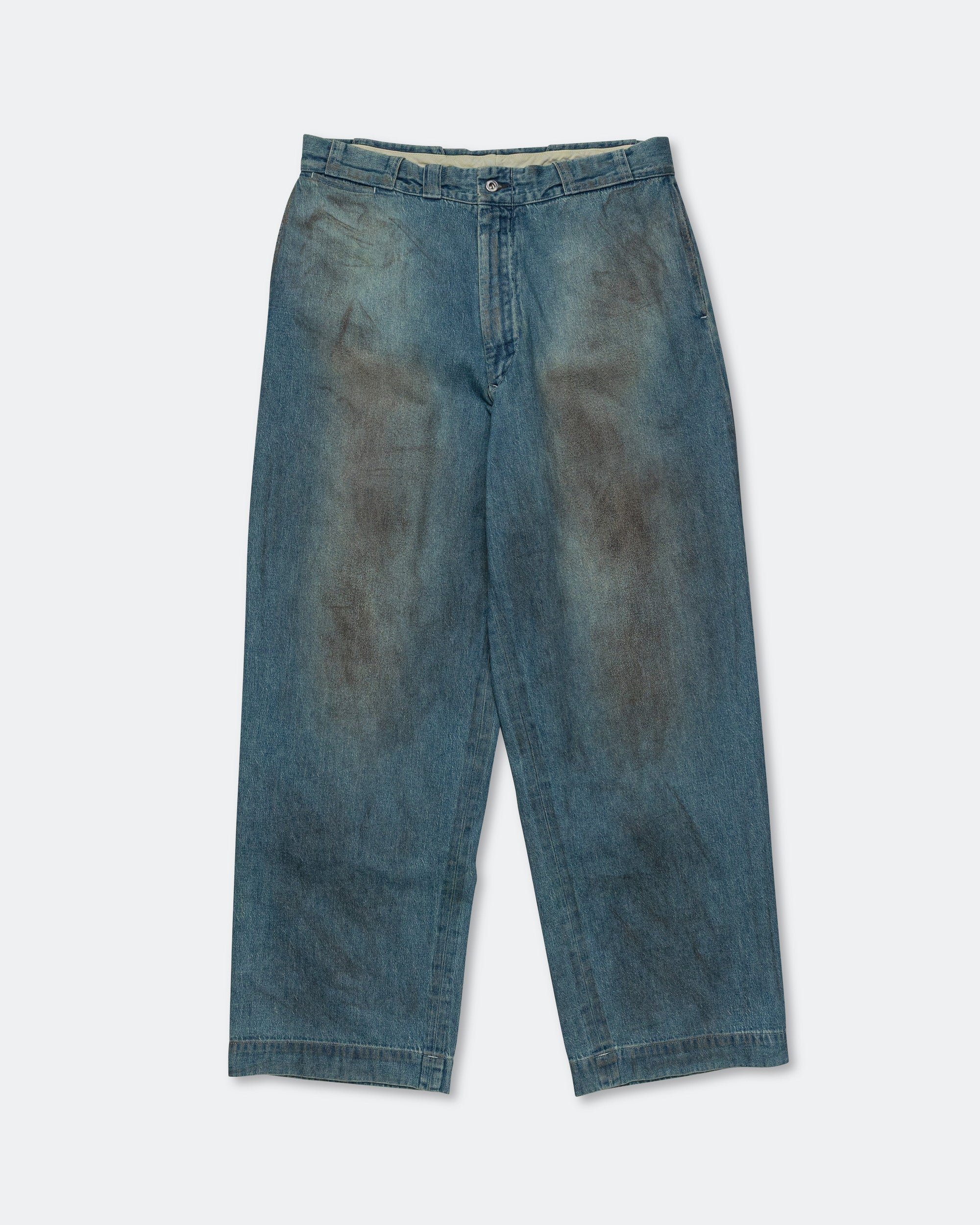 A.PRESSE - Vintage Washed Denim Work Pants - Indigo | UP THERE