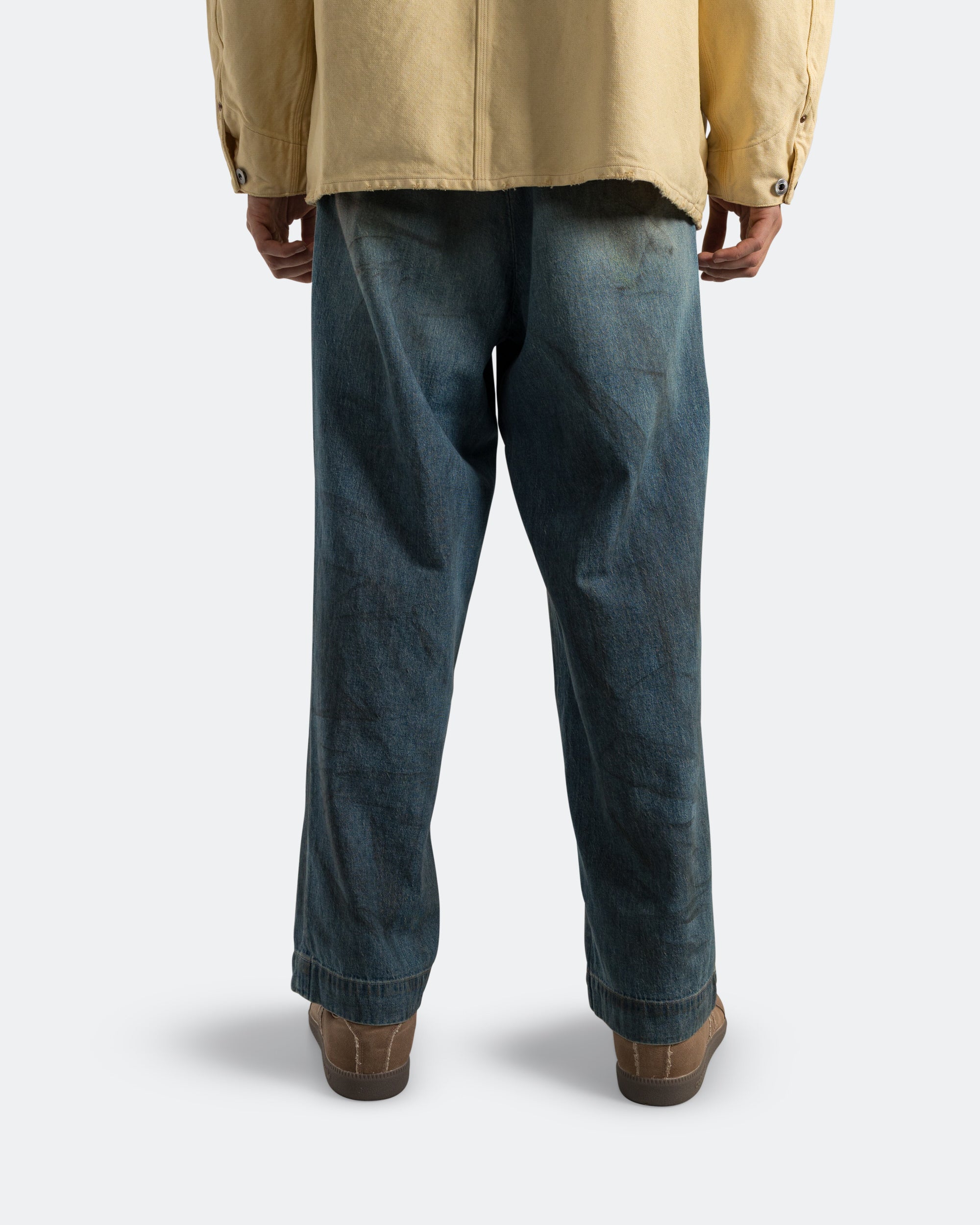 A.PRESSE - Vintage Washed Denim Work Pants - Indigo | UP THERE