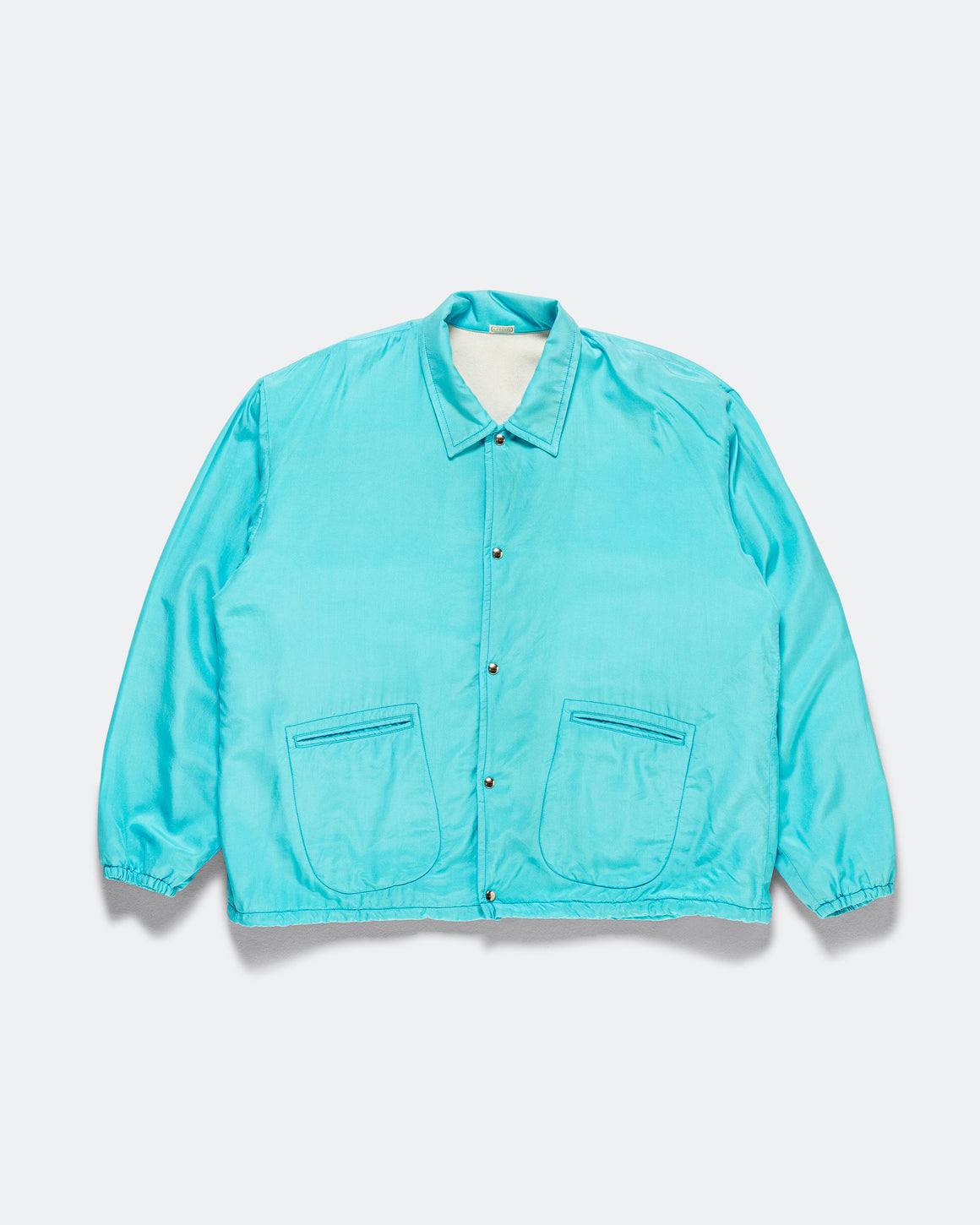 A.PRESSE - Vintage Washed Silk Taffeta Coach Jacket - Sax - UP THERE