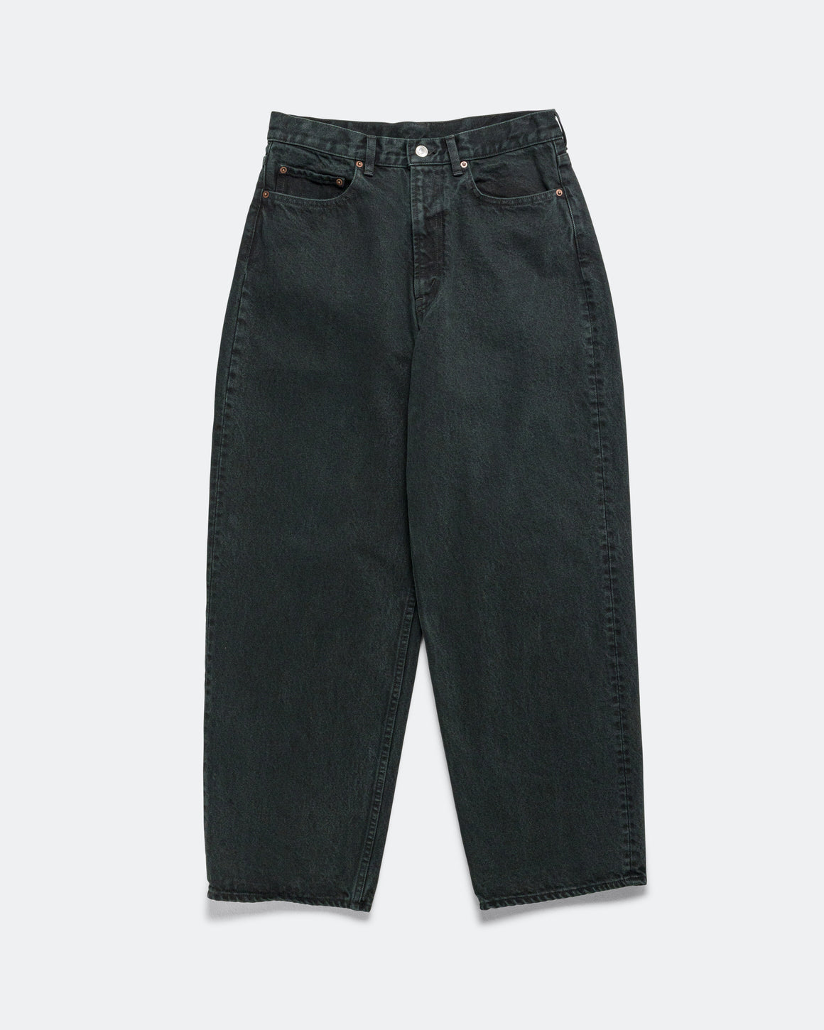 A.PRESSE - Washed Wide Denim Pants - Black - UP THERE