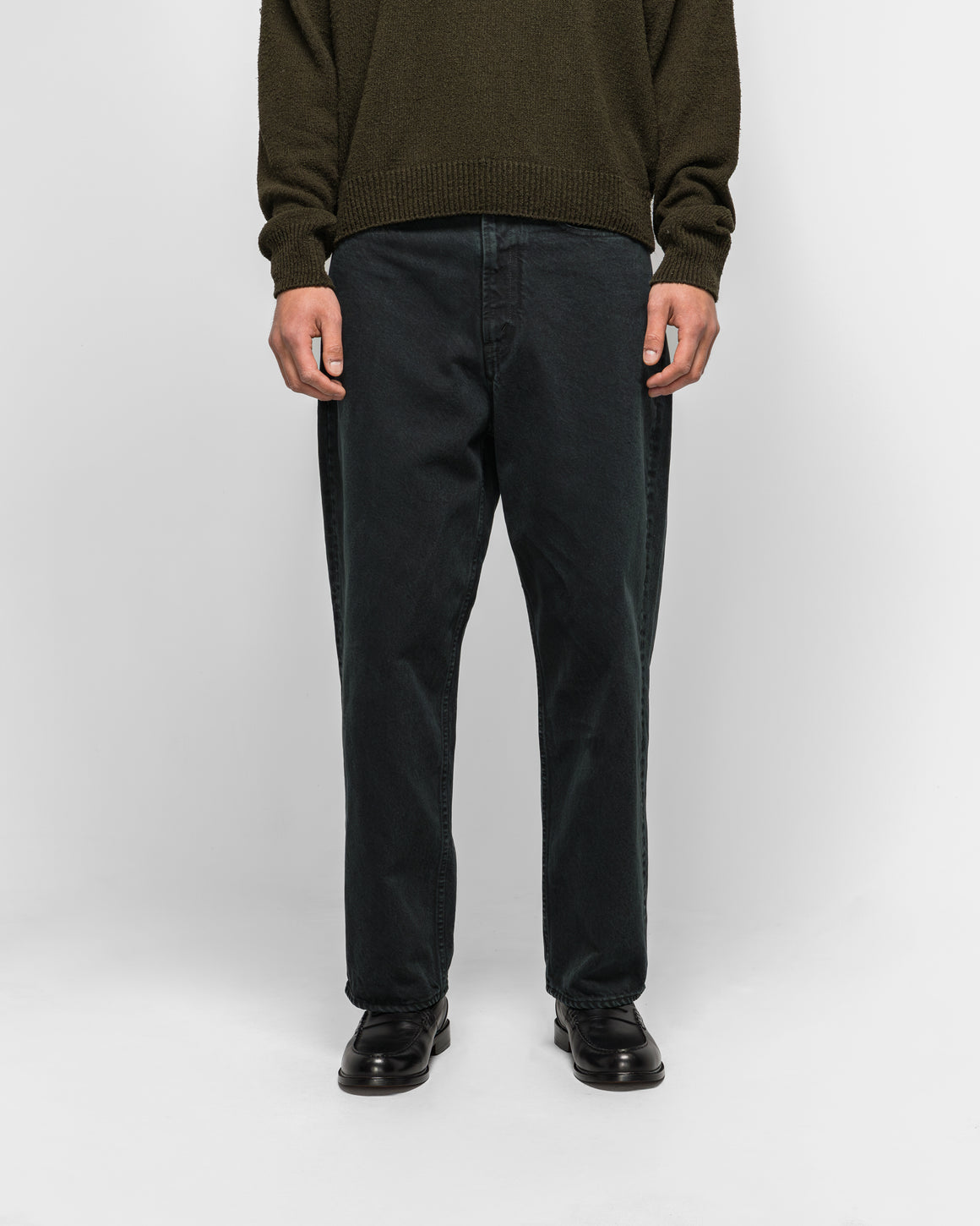 A.PRESSE - Washed Wide Denim Pants - Black - UP THERE