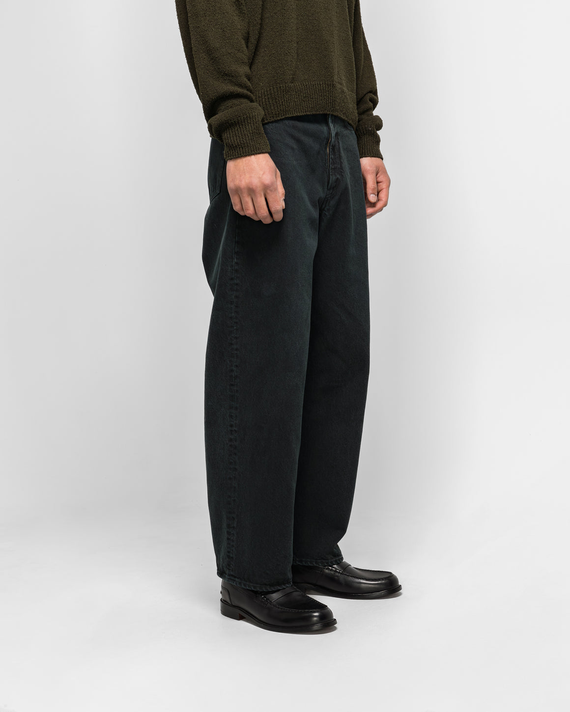 A.PRESSE - Washed Wide Denim Pants - Black - UP THERE