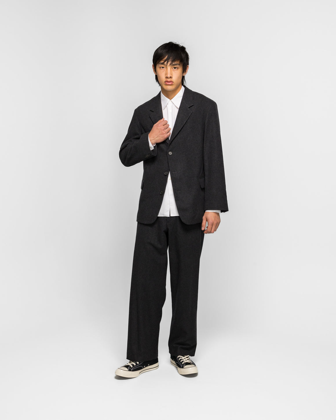 A.PRESSE - Wool Flannel Jacket - Charcoal - UP THERE