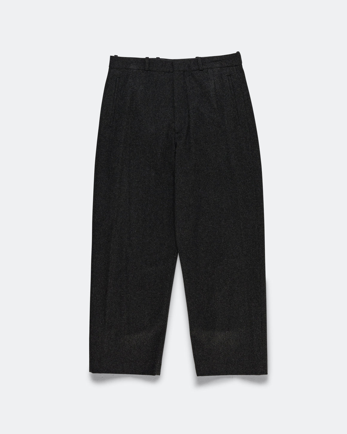 A.PRESSE - Wool Flannel Wide Trousers - Charcoal - UP THERE