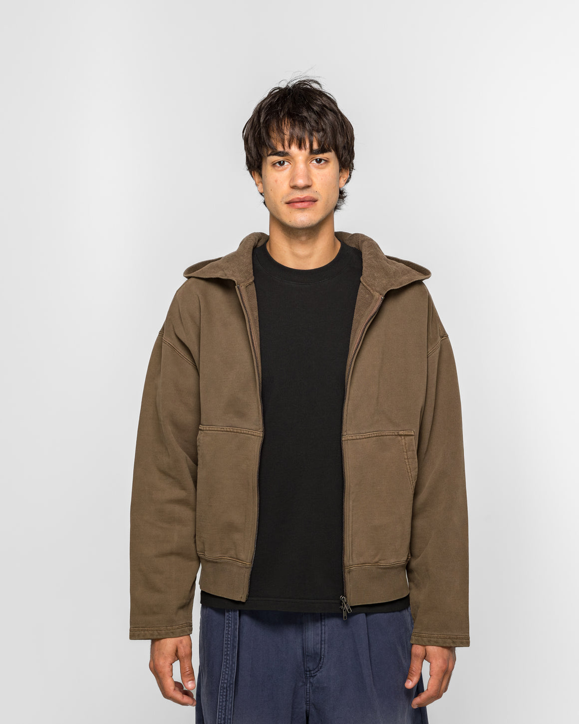 Beach Brains - Bomber Hoodie - Brown - UP THERE