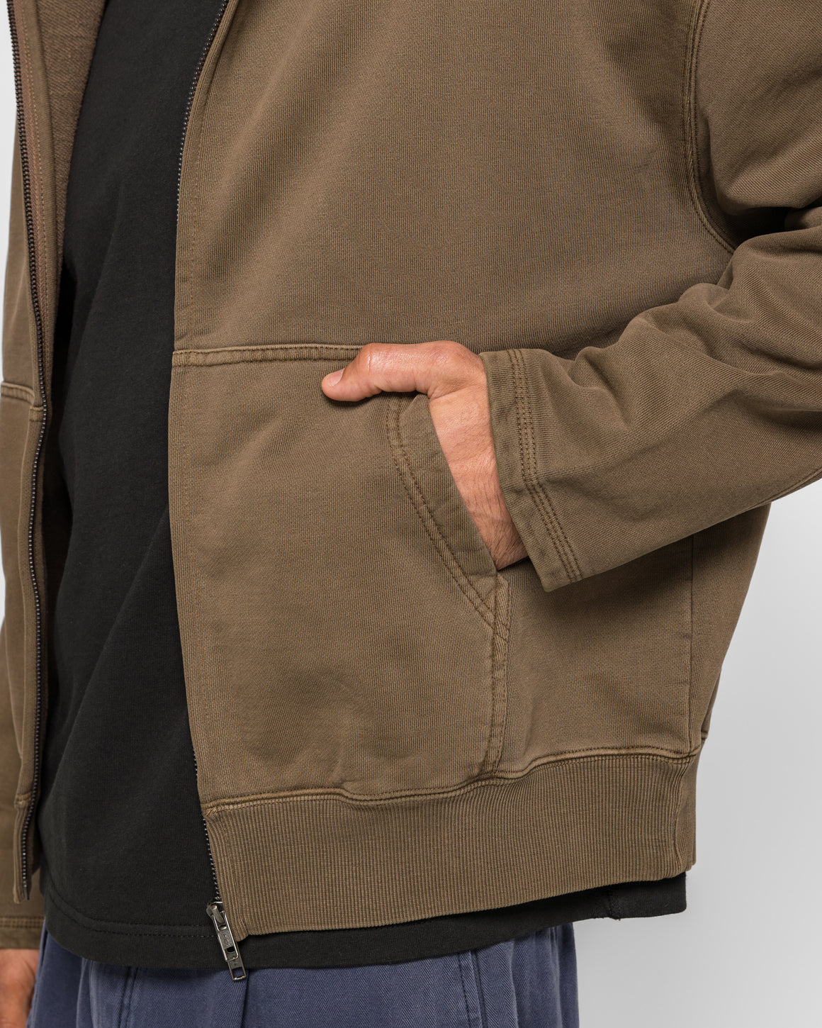 Beach Brains - Bomber Hoodie - Brown - UP THERE