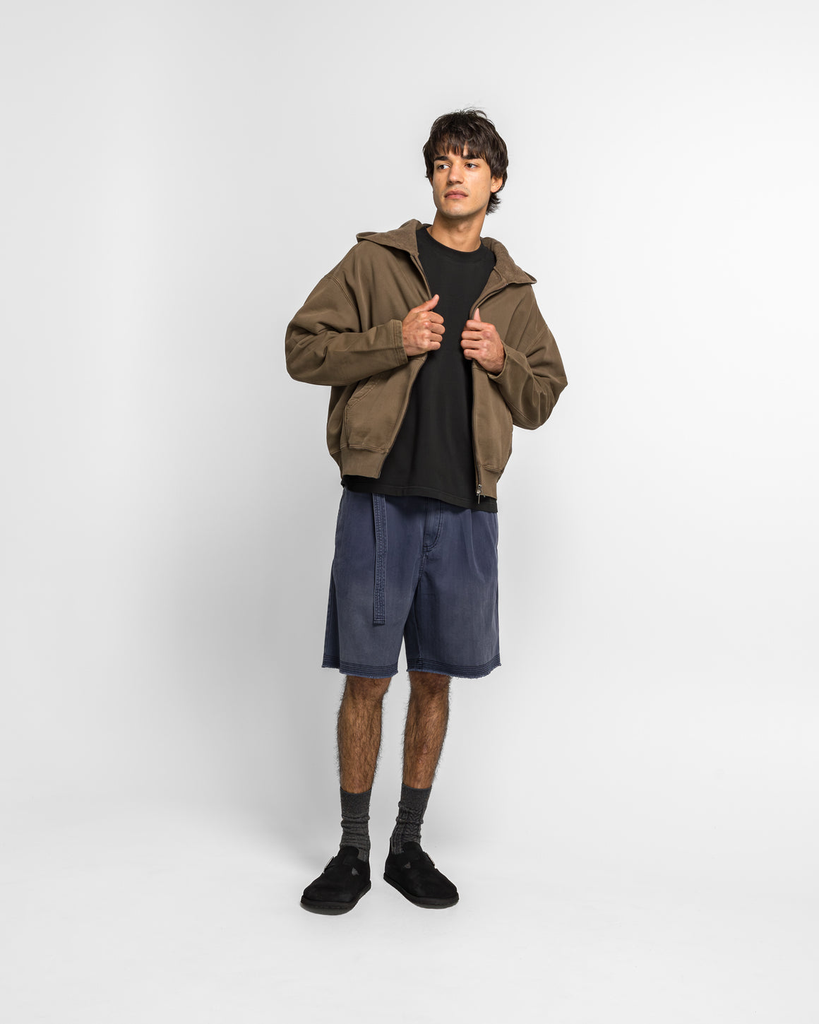 Beach Brains - Bomber Hoodie - Brown - UP THERE