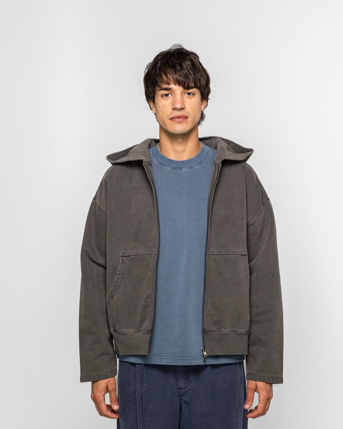 Beach Brains - Bomber Hoodie - Charcoal - UP THERE