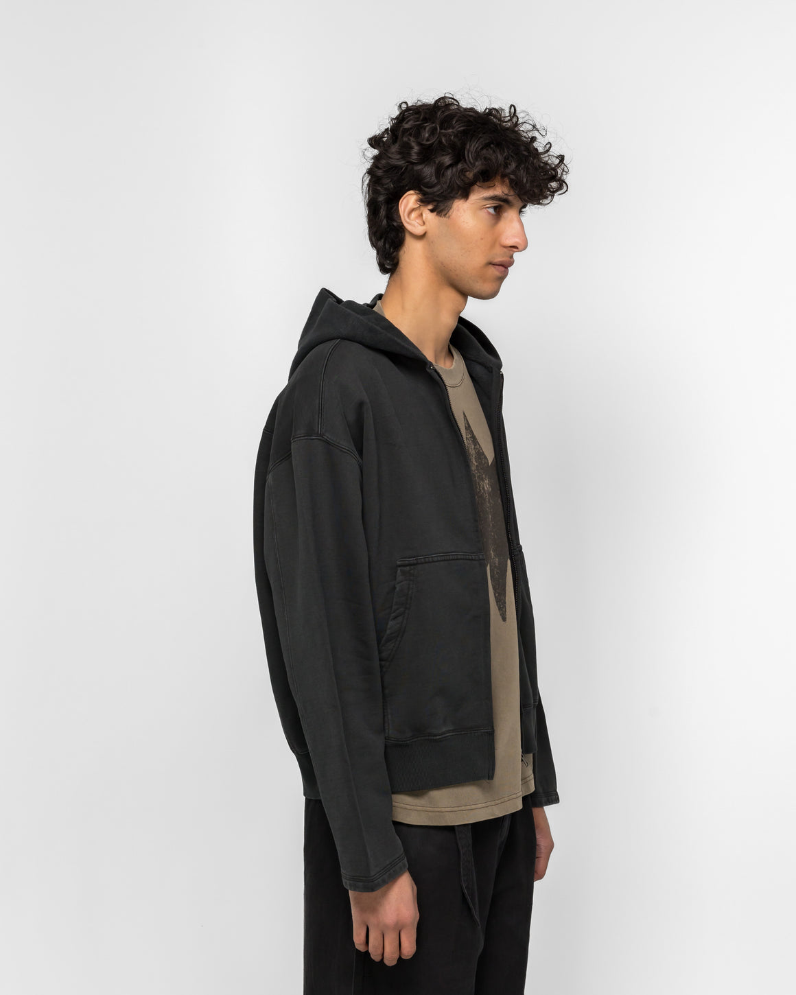 Beach Brains - Bomber Zip Hood  - Black - UP THERE