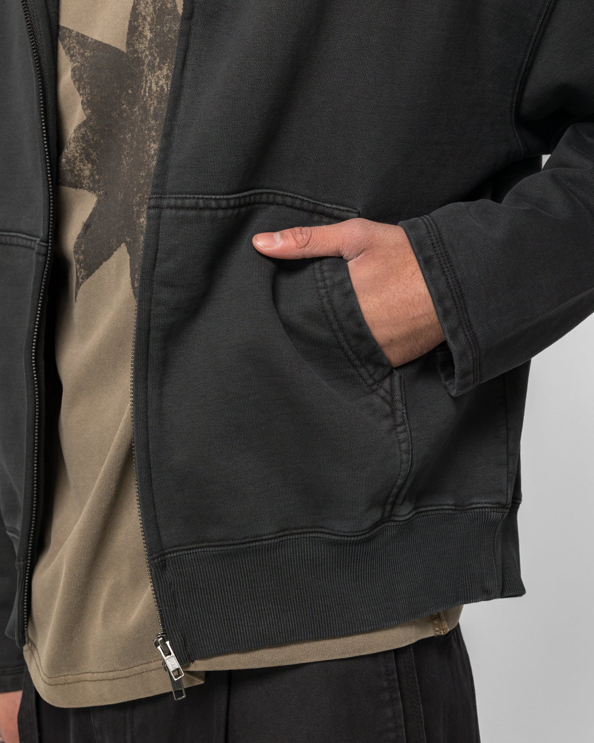 Beach Brains - Bomber Zip Hood  - Black - UP THERE