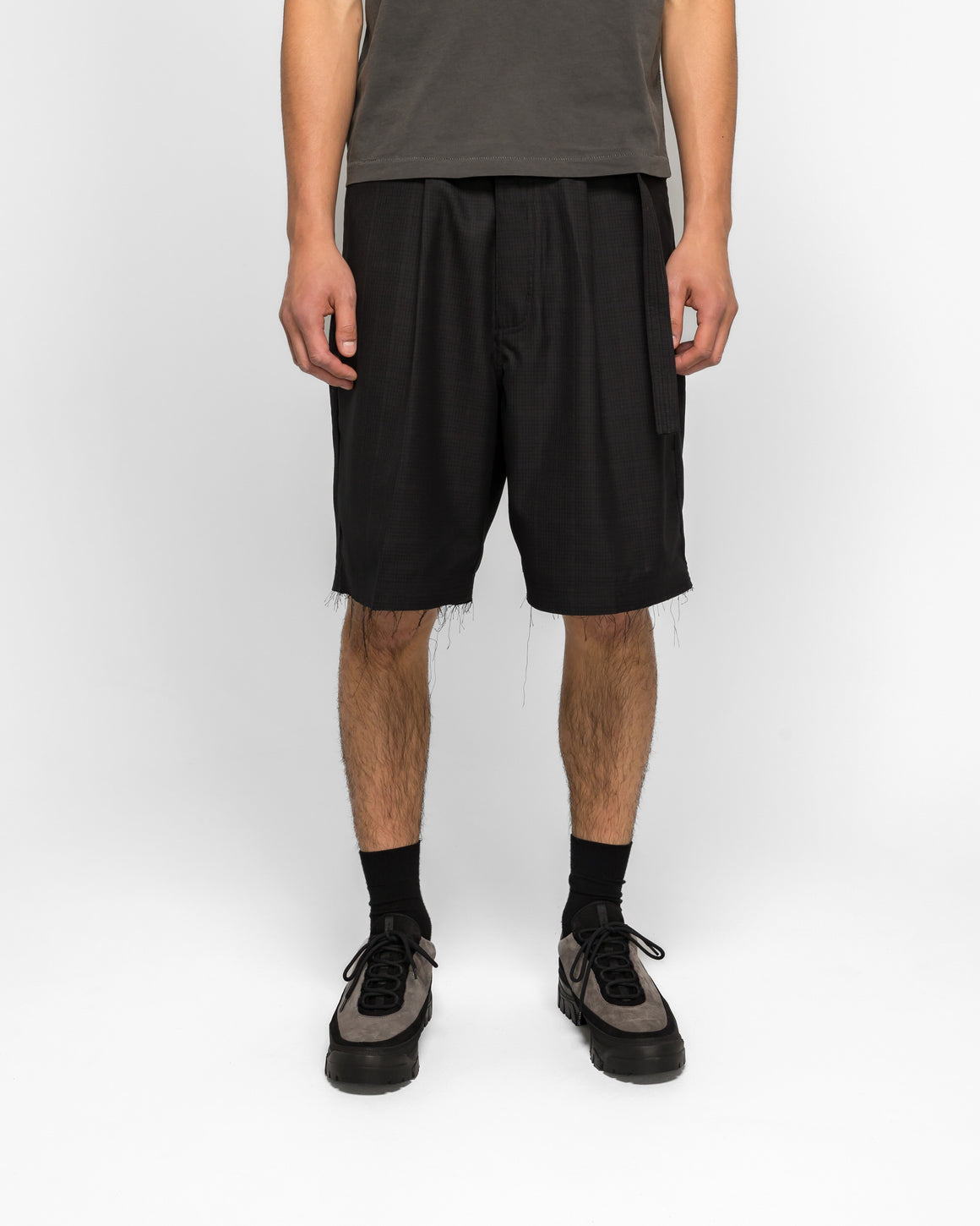 Beach Brains - Cut Short - Black Plaid - UP THERE