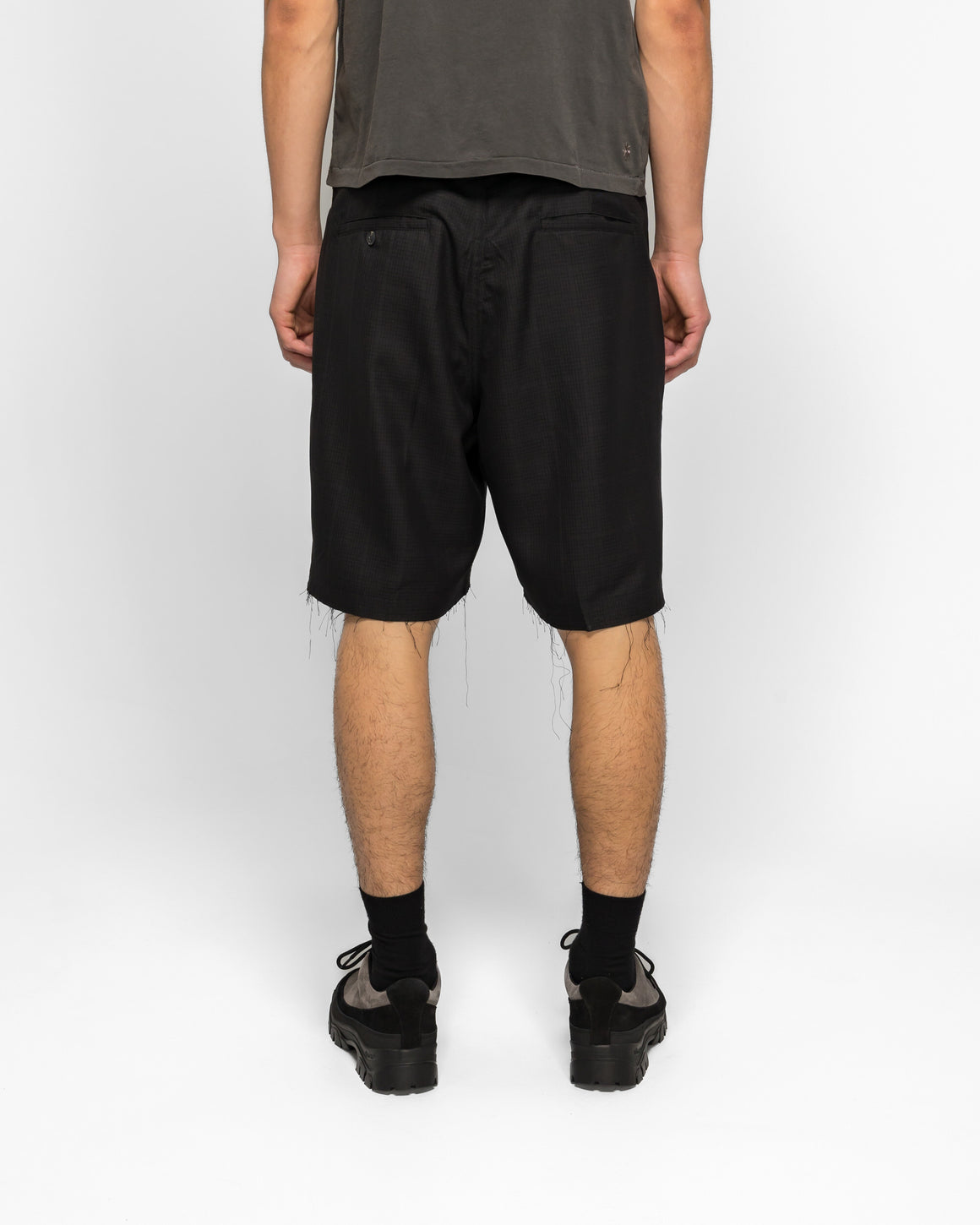Beach Brains - Cut Short - Black Plaid - UP THERE