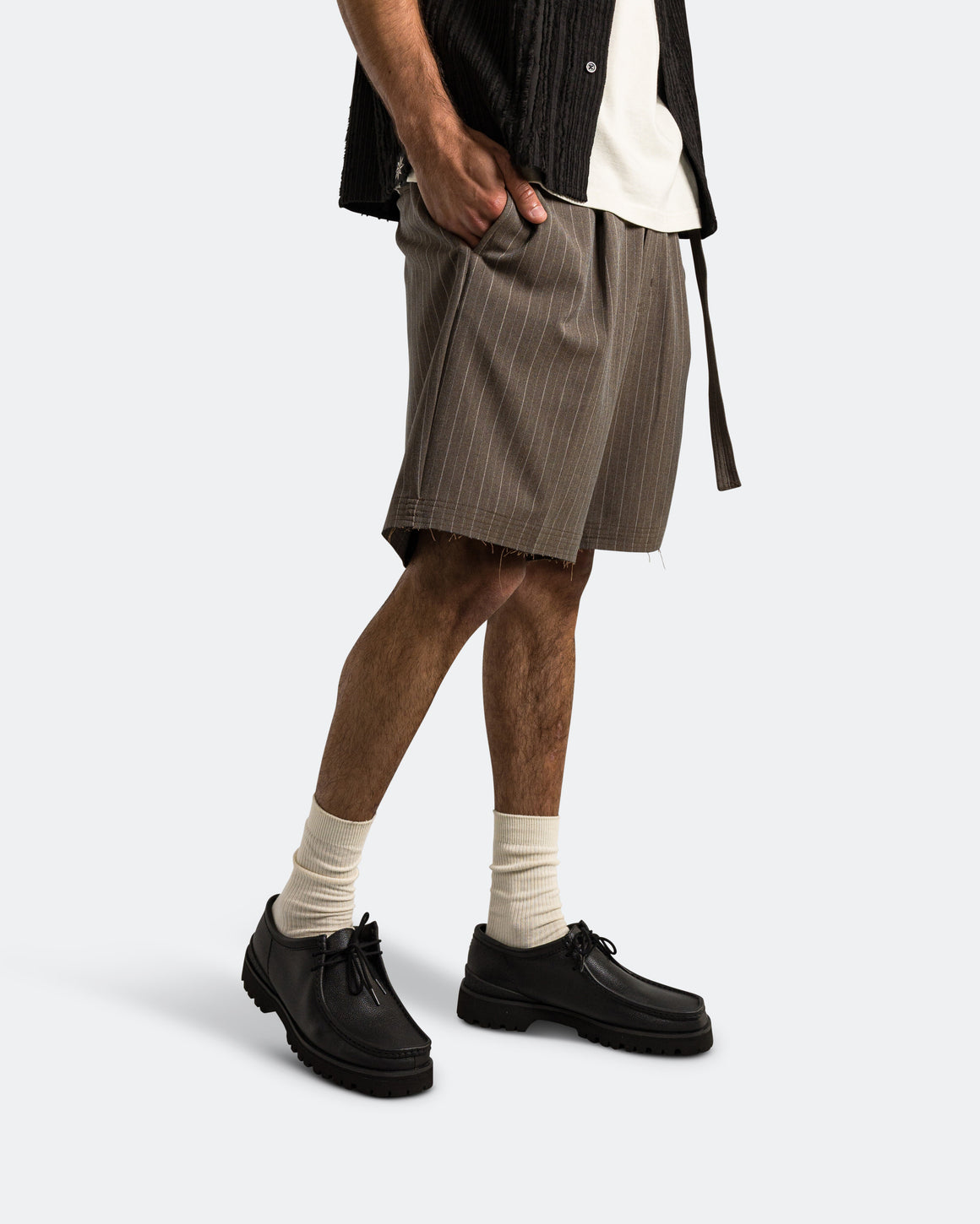 Beach Brains - Cut Short - Brown Pinstripe - UP THERE