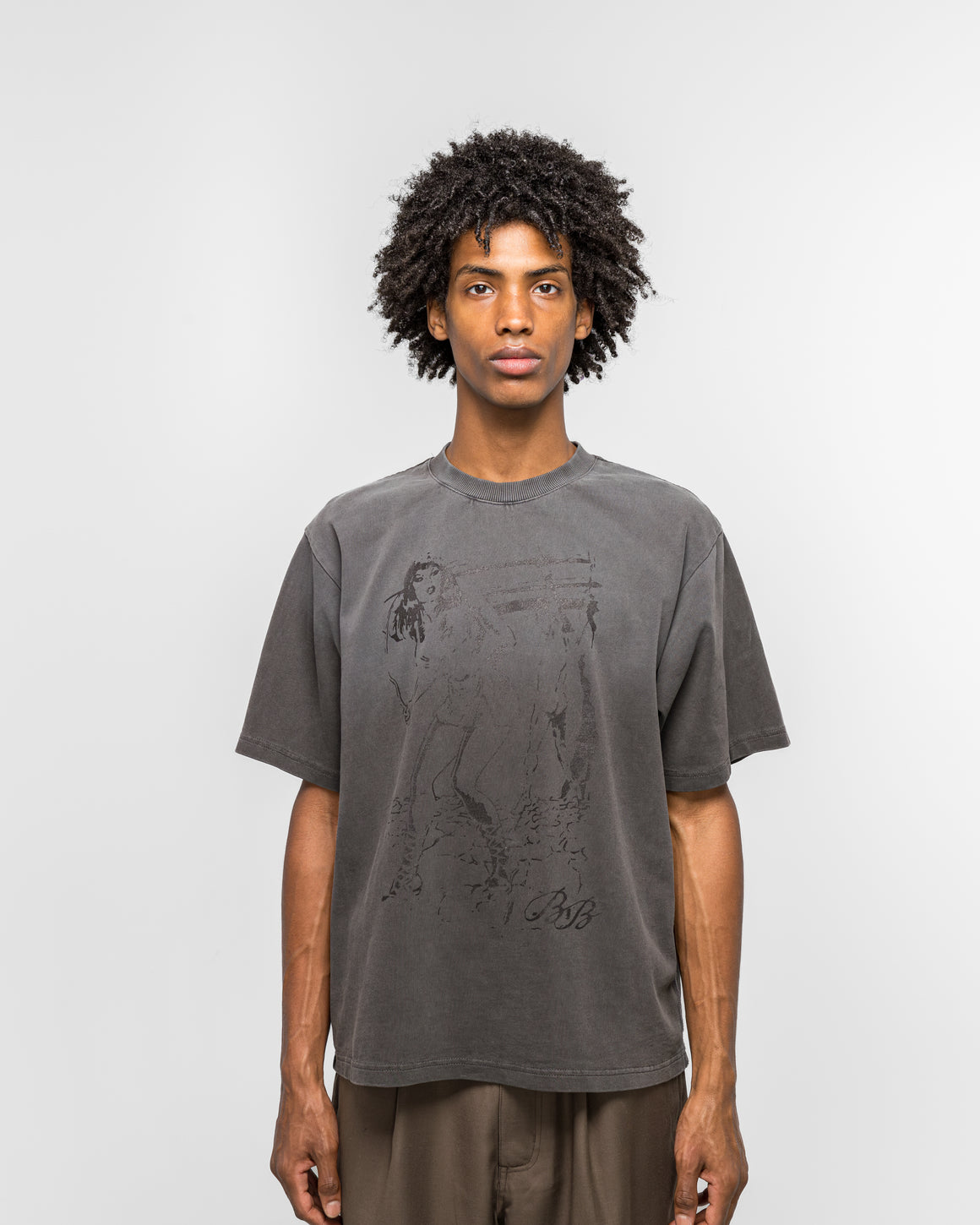 Beach Brains - Dom Tee - Sun Faded Black - UP THERE