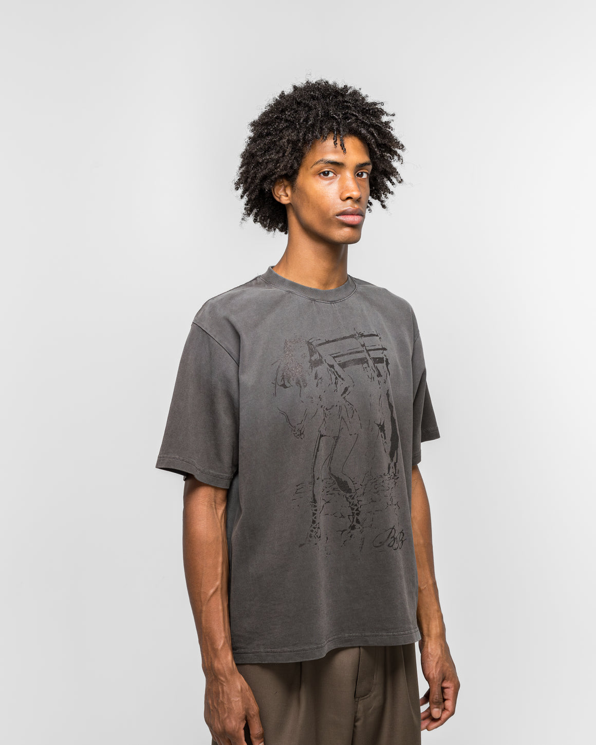 Beach Brains - Dom Tee - Sun Faded Black - UP THERE