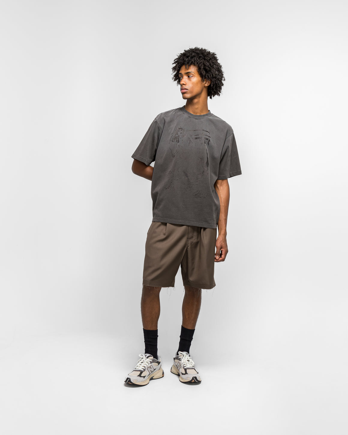 Beach Brains - Dom Tee - Sun Faded Black - UP THERE