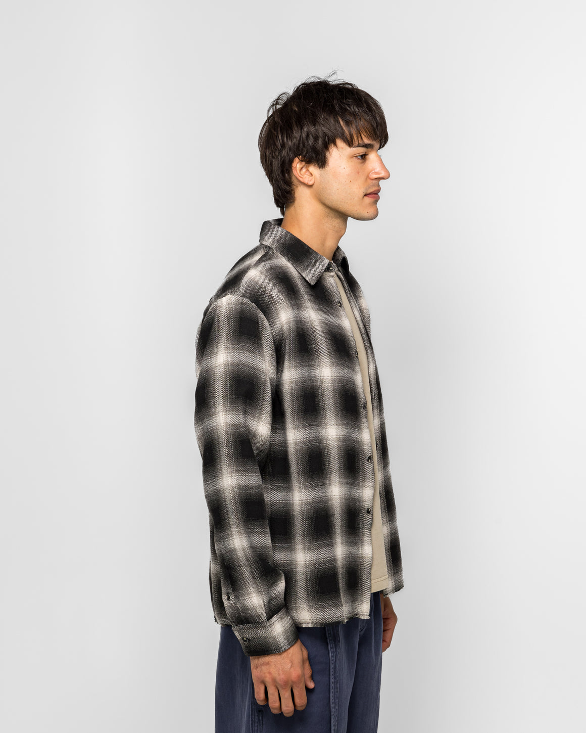 Beach Brains - Hold LS Shirt - Black Plaid - UP THERE