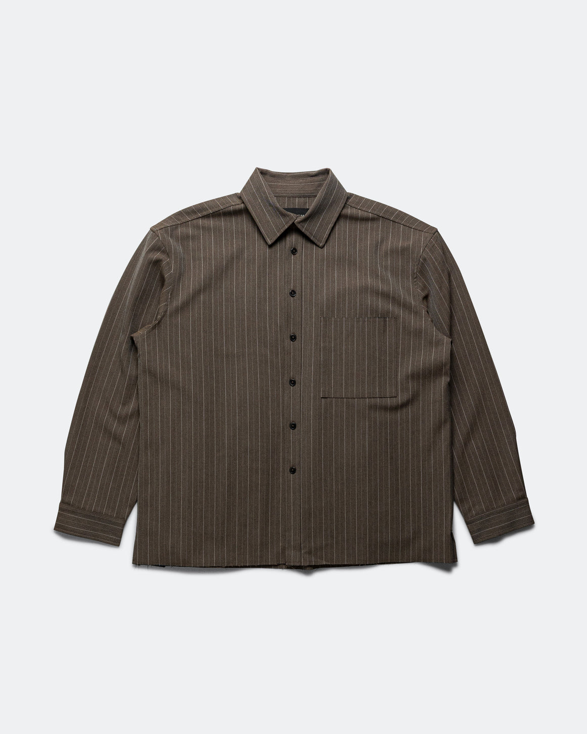 Beach Brains - Hold LS Shirt - Brown Pinstripe - UP THERE