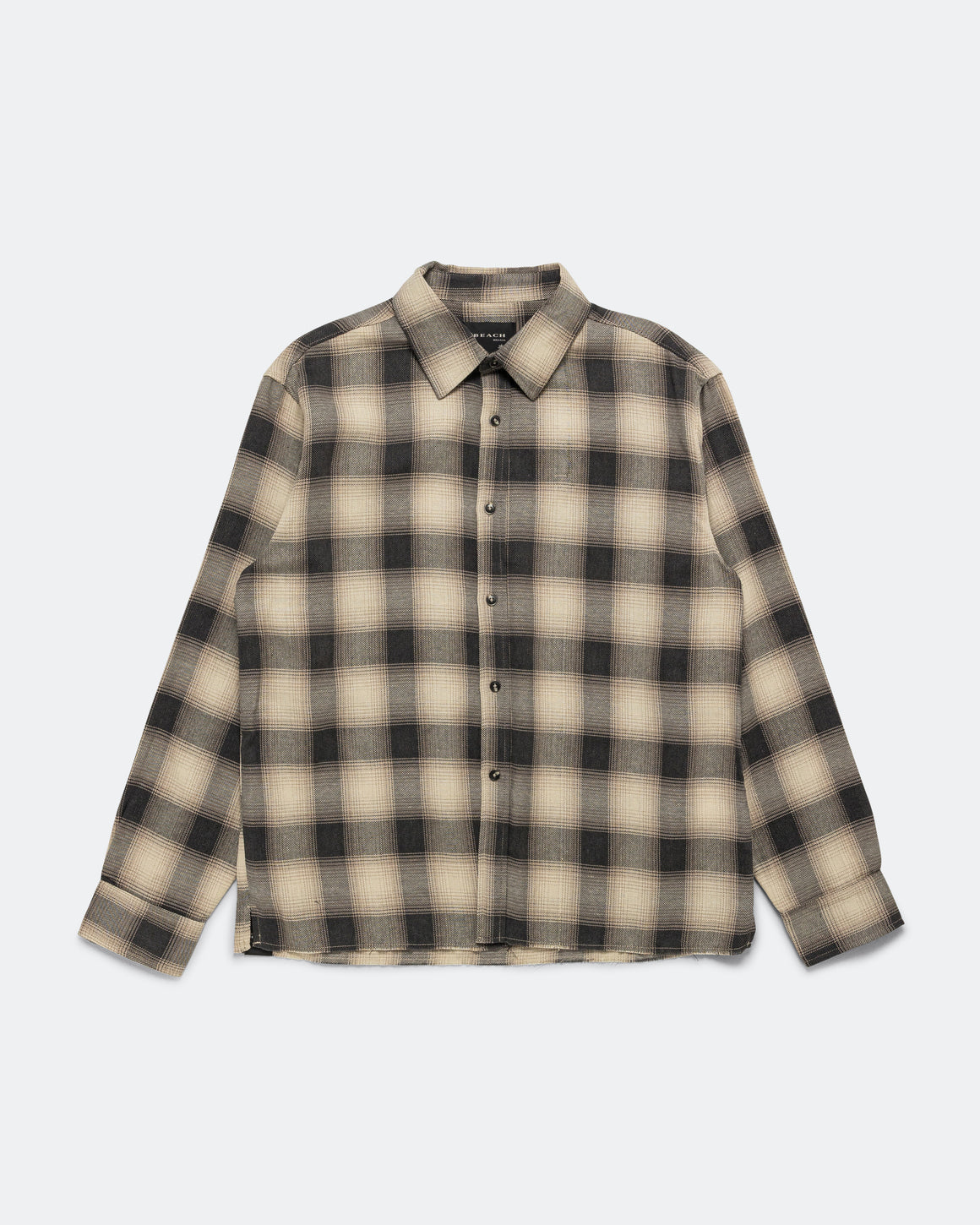 Beach Brains - Hold LS Shirt - Cream/Navy Plaid - UP THERE
