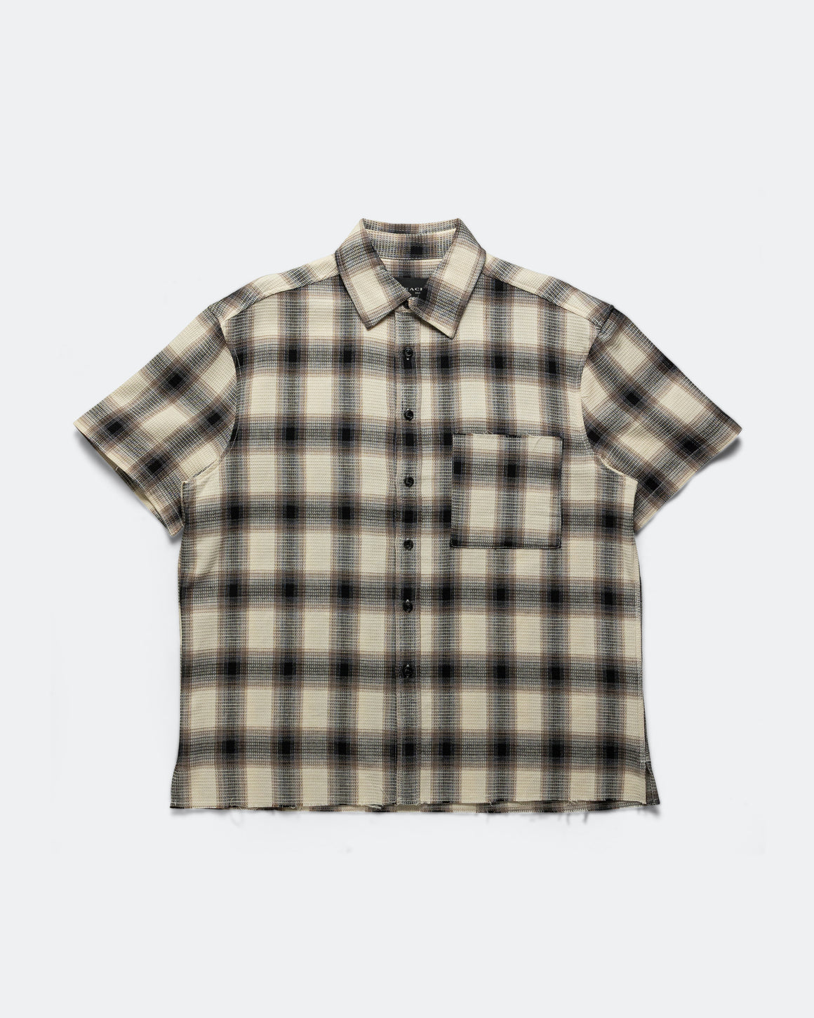 Beach Brains - Hold SS Shirt - Black/Brown Check - UP THERE