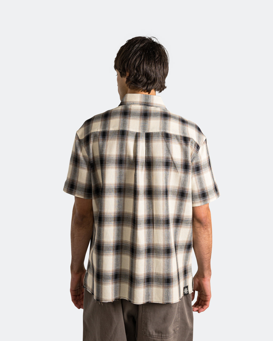 Beach Brains - Hold SS Shirt - Black/Brown Check - UP THERE