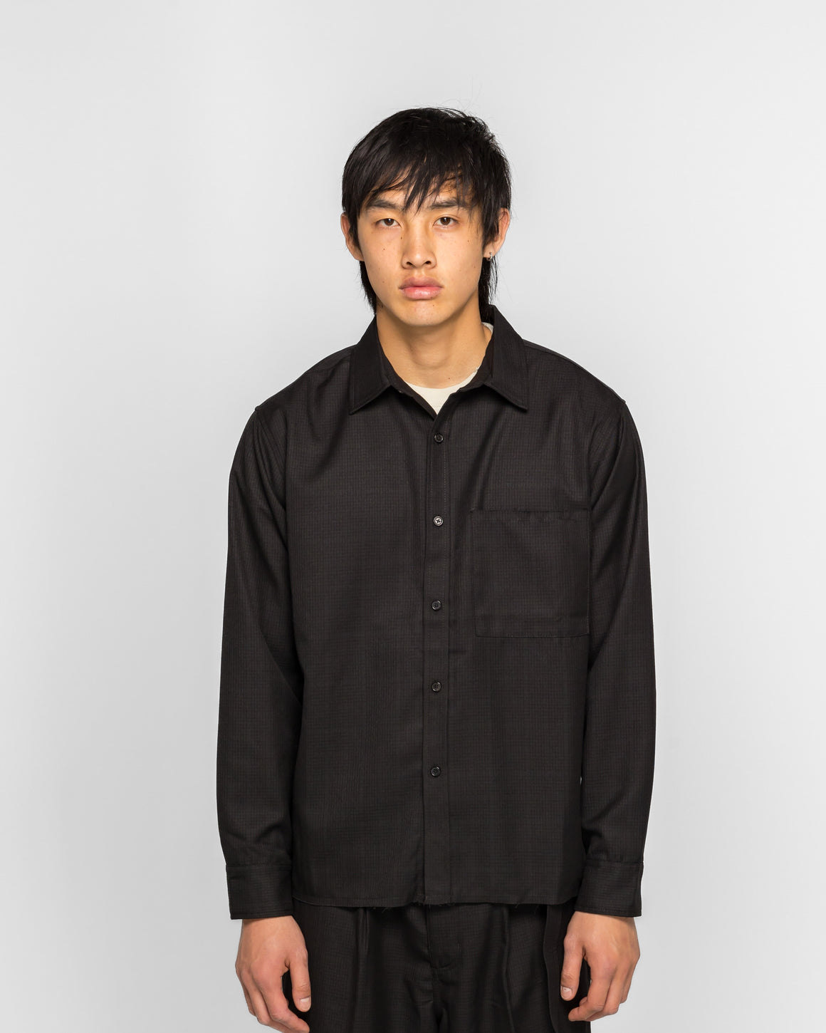 Beach Brains - LS Pocket Shirt  - Black Plaid - UP THERE